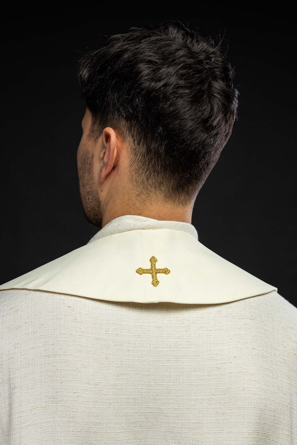 Długa stuła haftowana Ślubna w kolorze kremowym