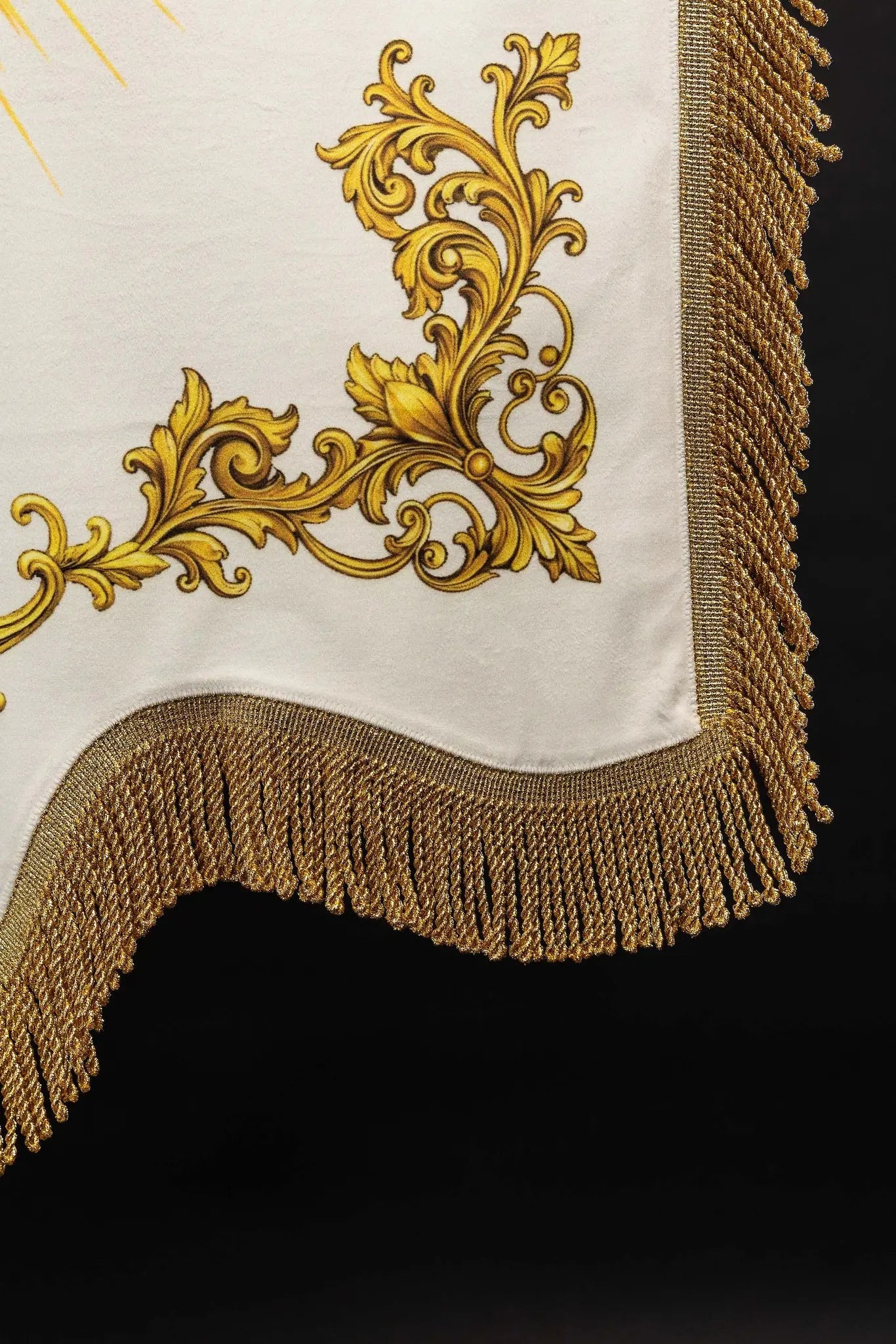 Double-sided Printed Processional Banner with Sacred Heart of Jesus and IHS - HAFTINA ATELIER