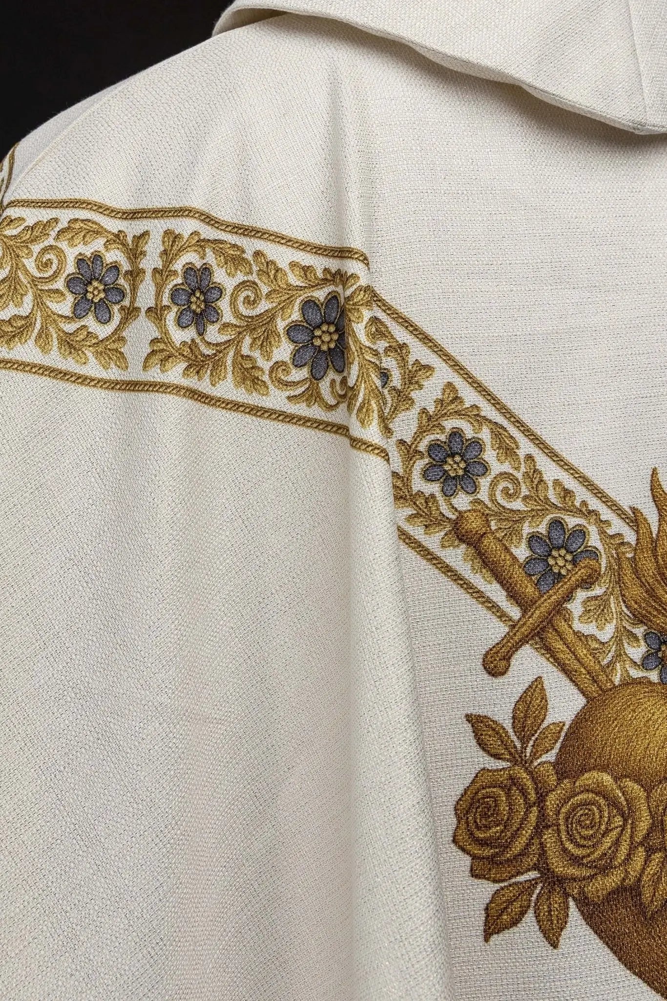 Ecru printed chasuble with Our Lady of Fatima image - HAFTINA ATELIER
