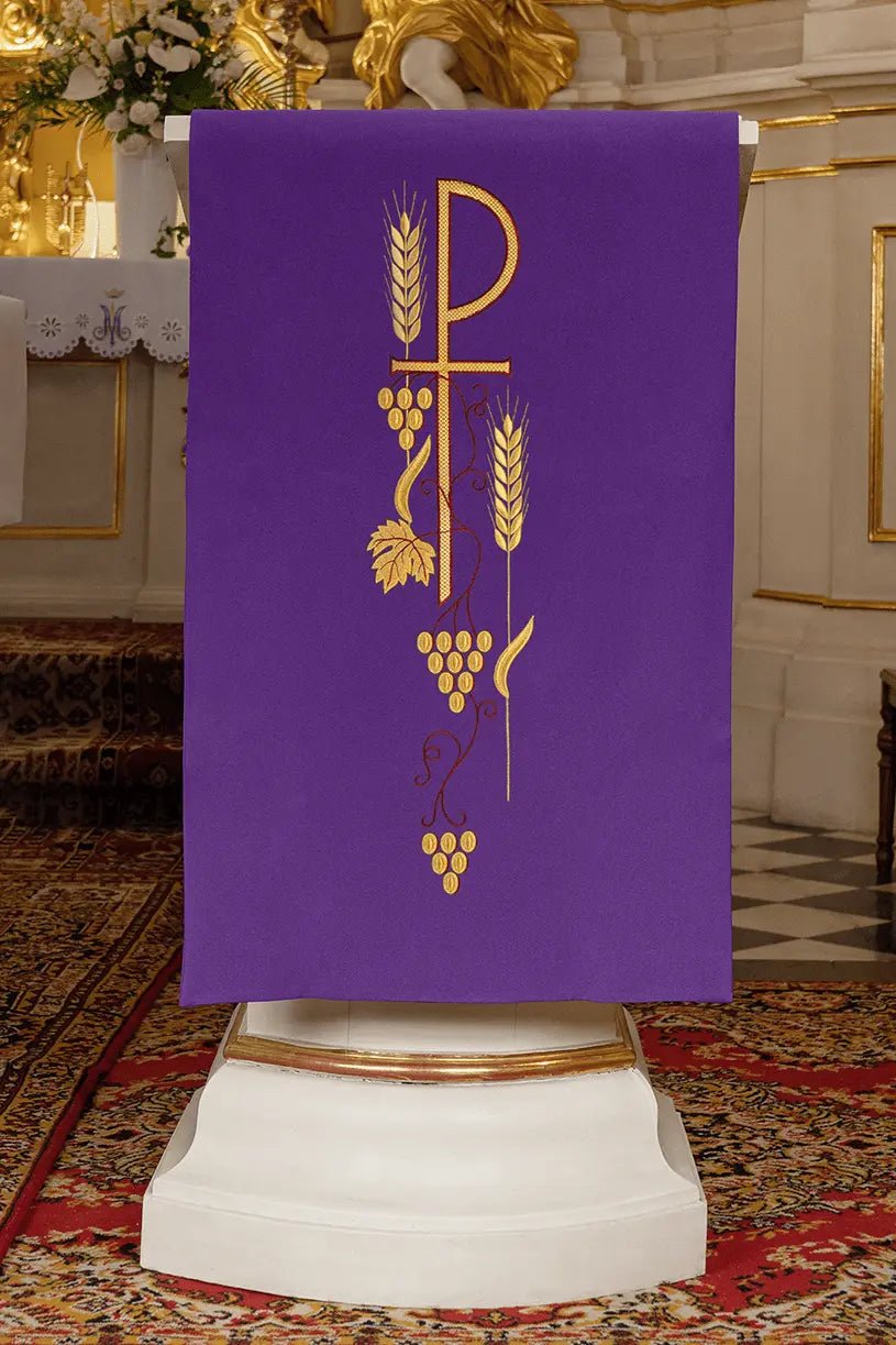 Ornement pour lectorium avec symbole PAX brodé