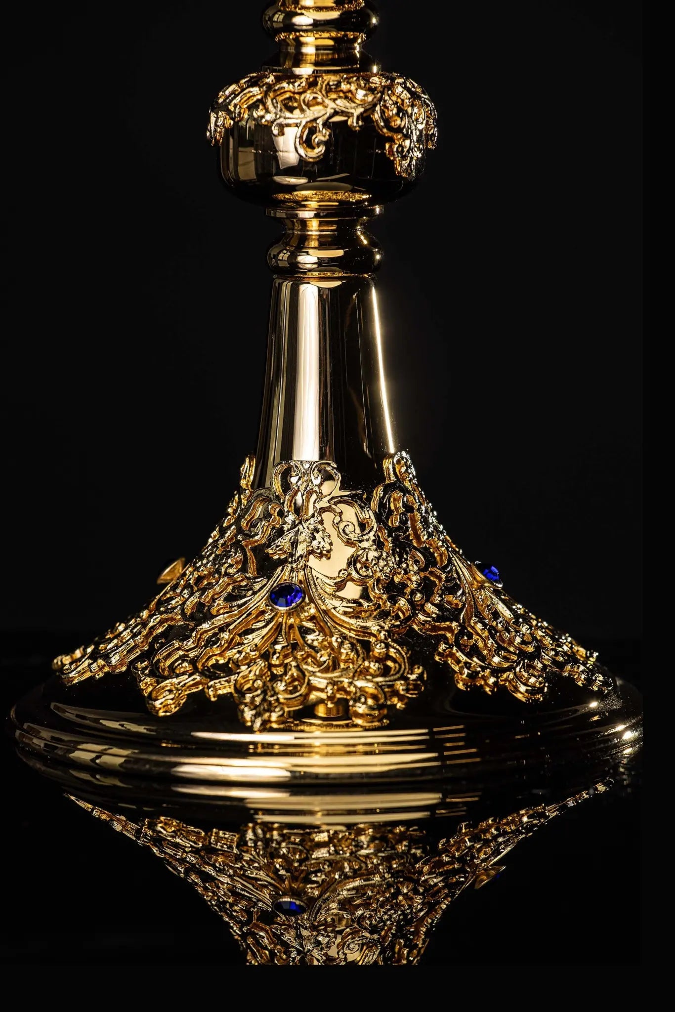 Handmade Gold-Plated Chalice with Imitation Sapphires - HAFTINA ATELIER