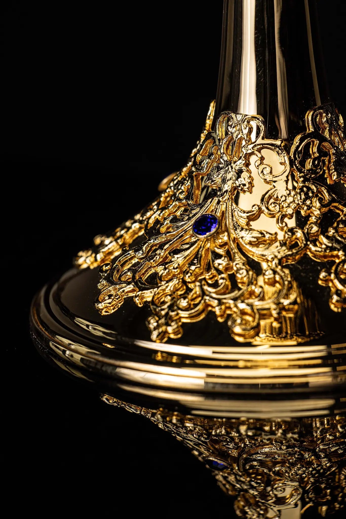 Handmade Gold-Plated Chalice with Imitation Sapphires - HAFTINA ATELIER