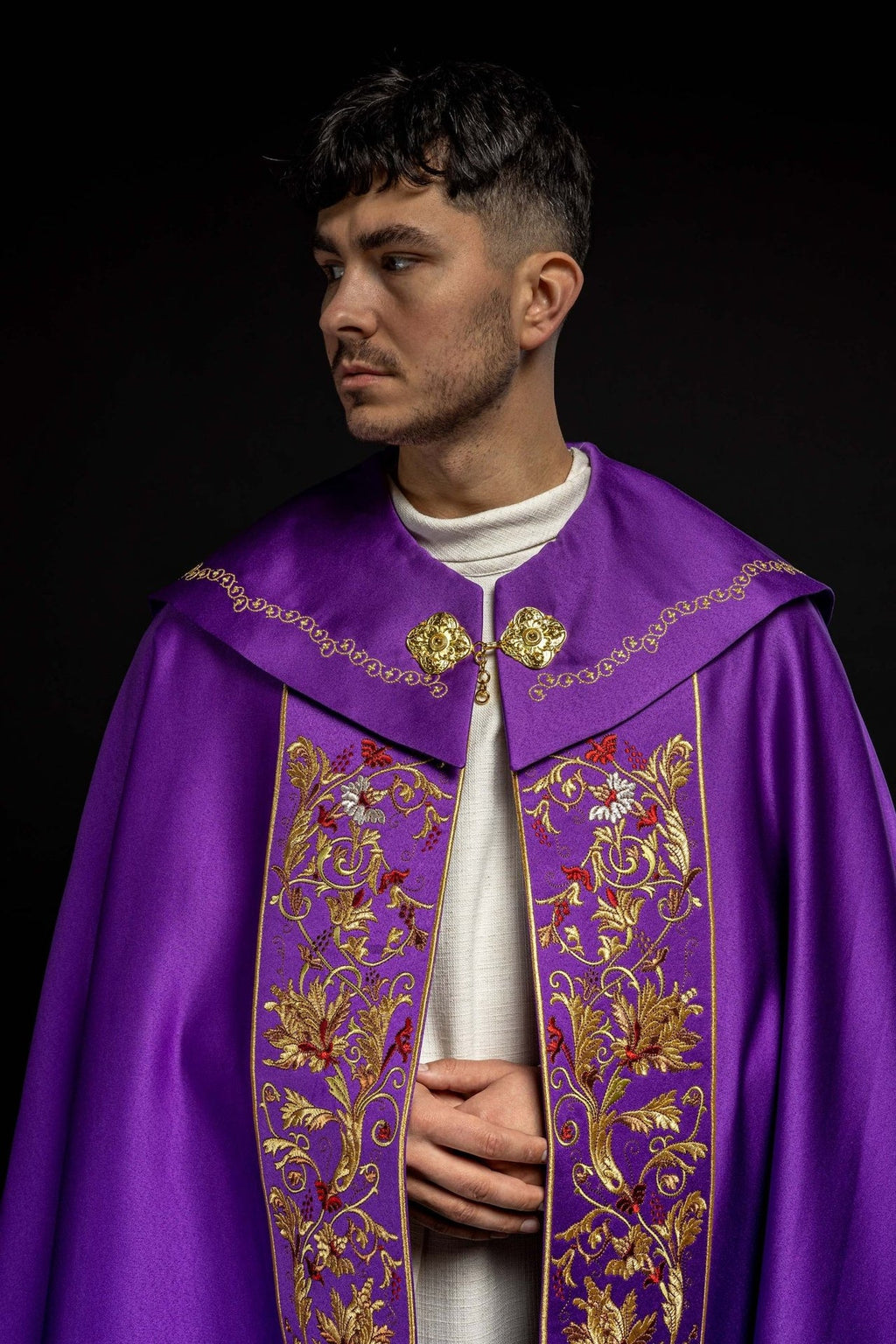 Kapa eucharystyczna monogram PX w kolorze fioletowym