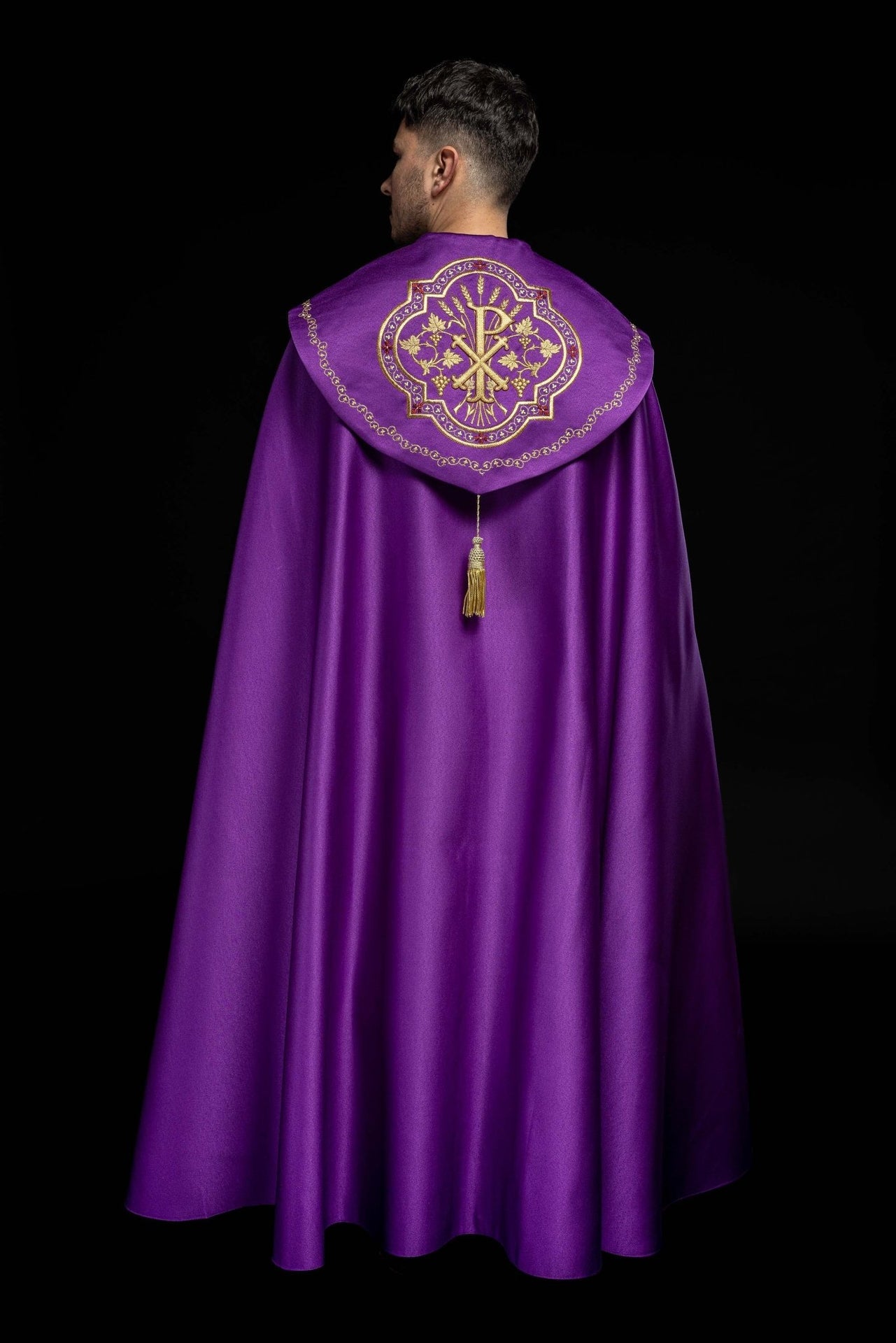 Kapa eucharystyczna monogram PX w kolorze fioletowym