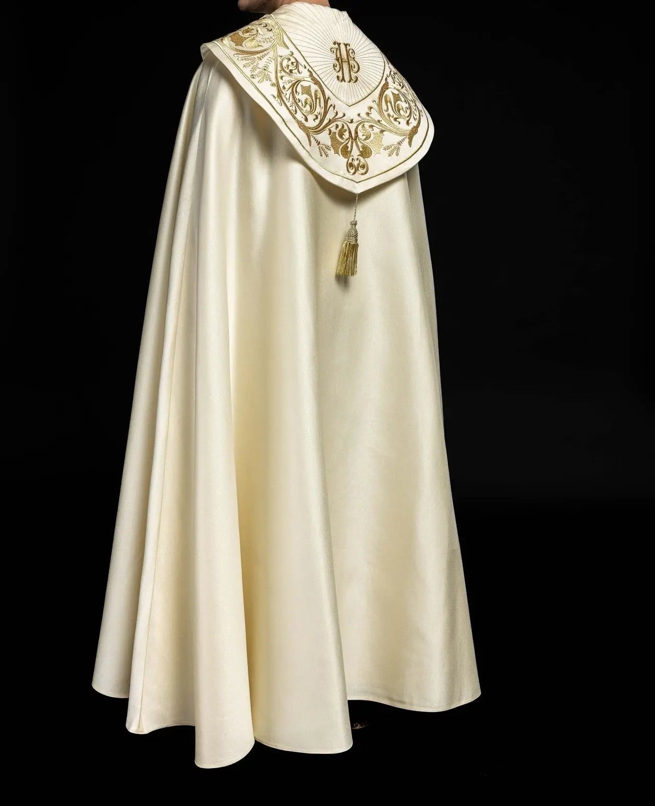 Embroidered liturgical chapel IHS ecru