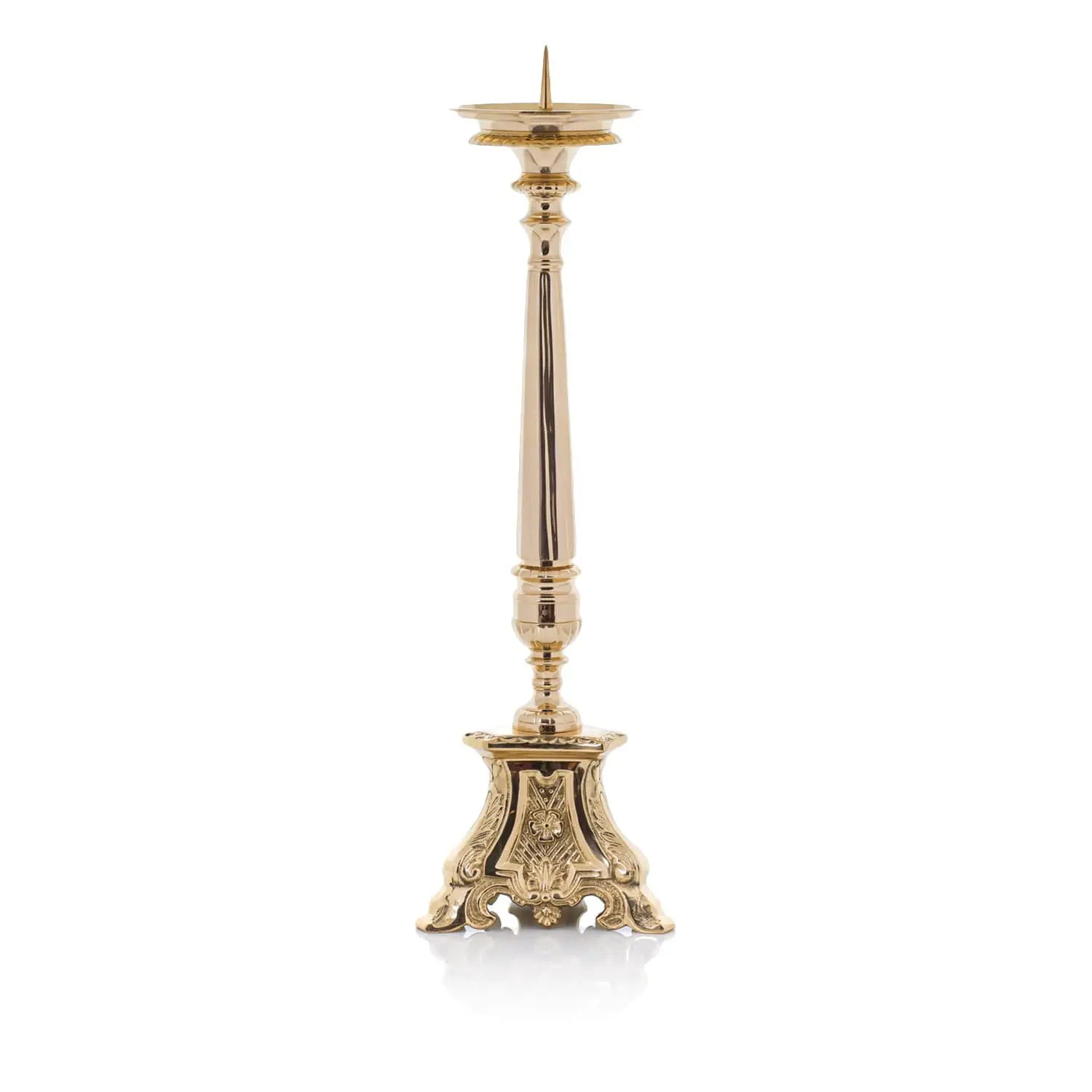 Chandelier d'autel en laiton avec ornement floral – 48 cm