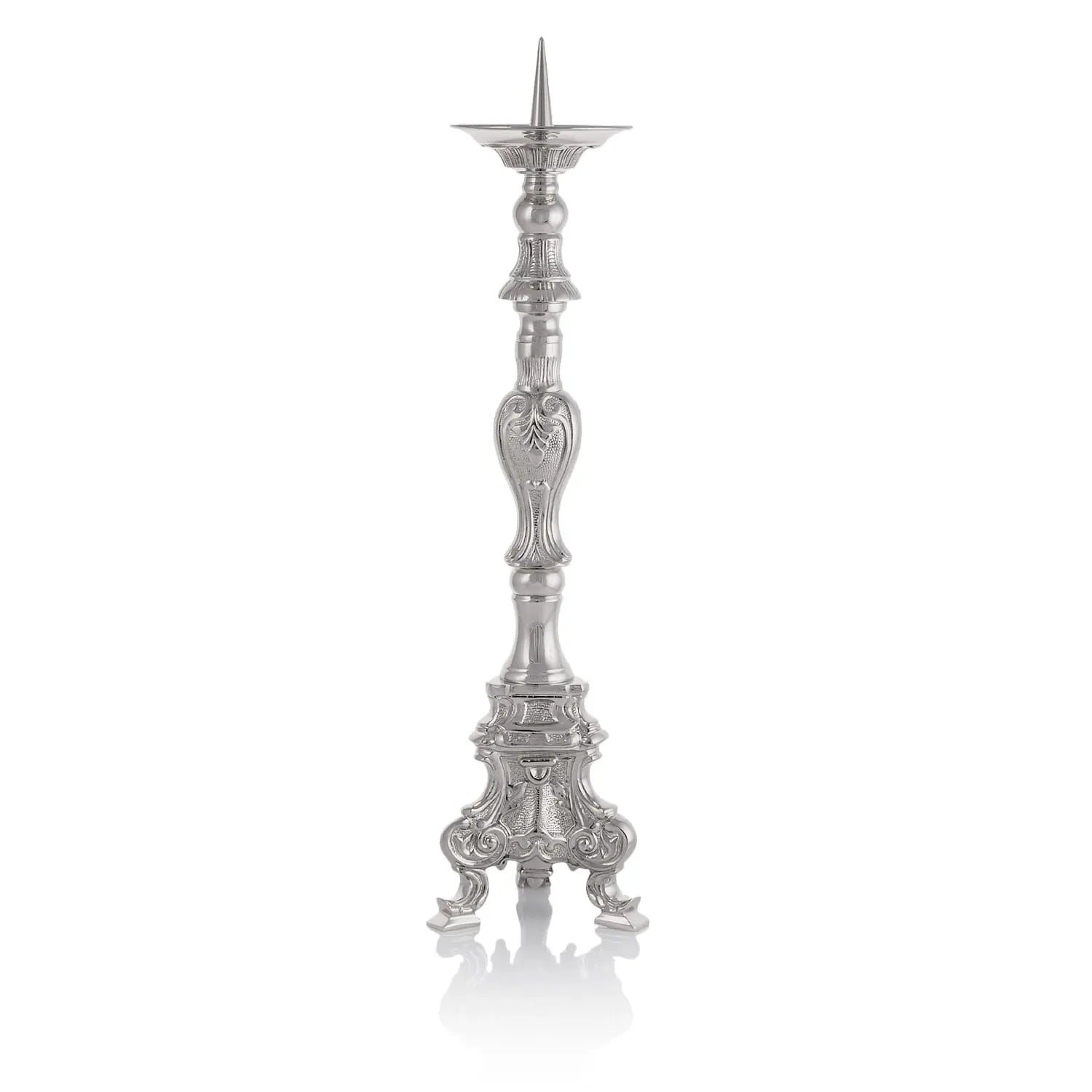 Chandelier d'autel en laiton nickelé – 70 cm