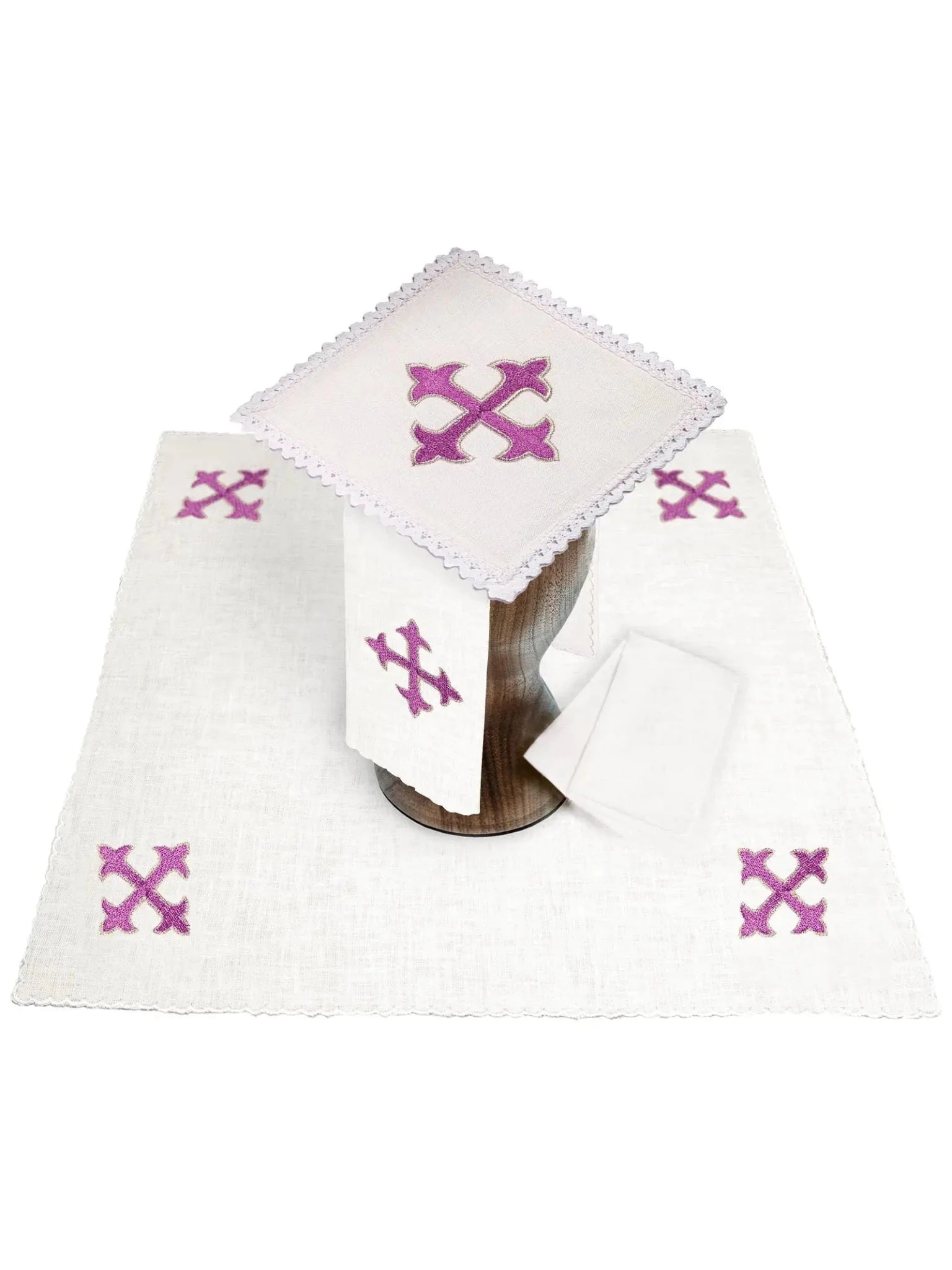 Linen chalice linen embroidered Cross - HAFTINA ATELIER