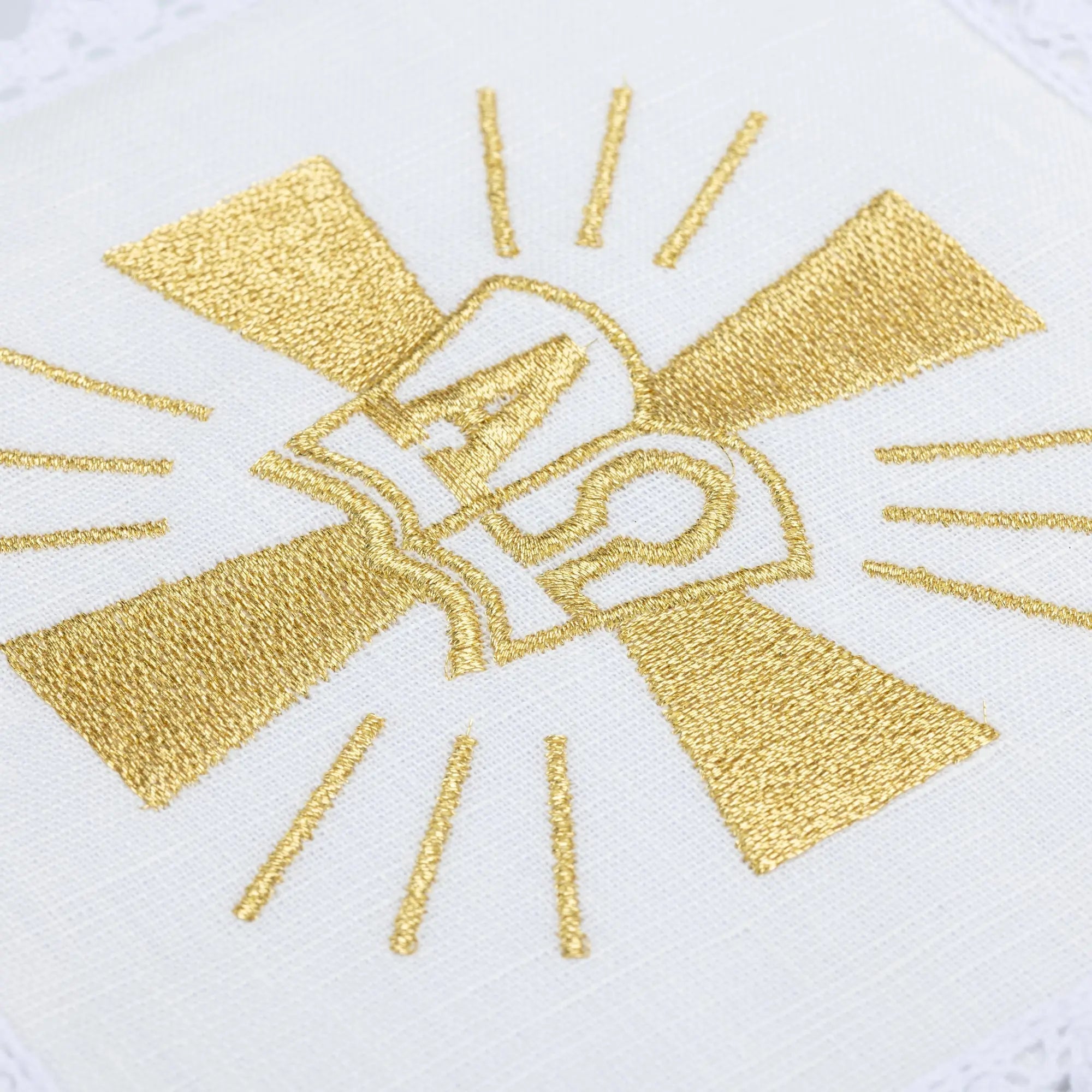 Linen chalice linen with embroidery of the Cross and Alpha Omega - HAFTINA ATELIER