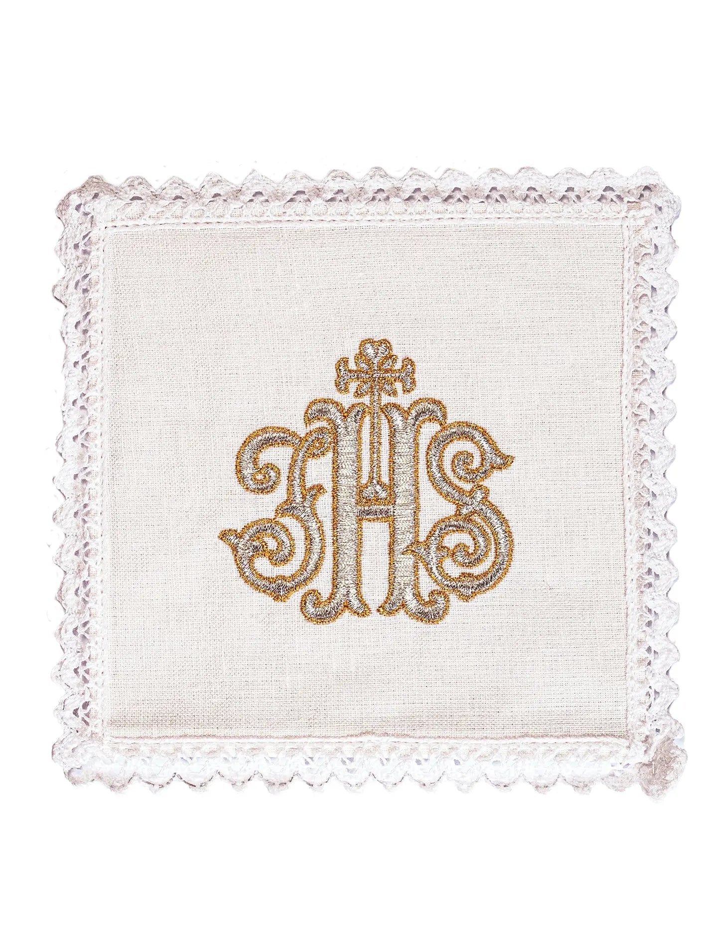 Linen chalice linen with IHS embroidery - HAFTINA ATELIER