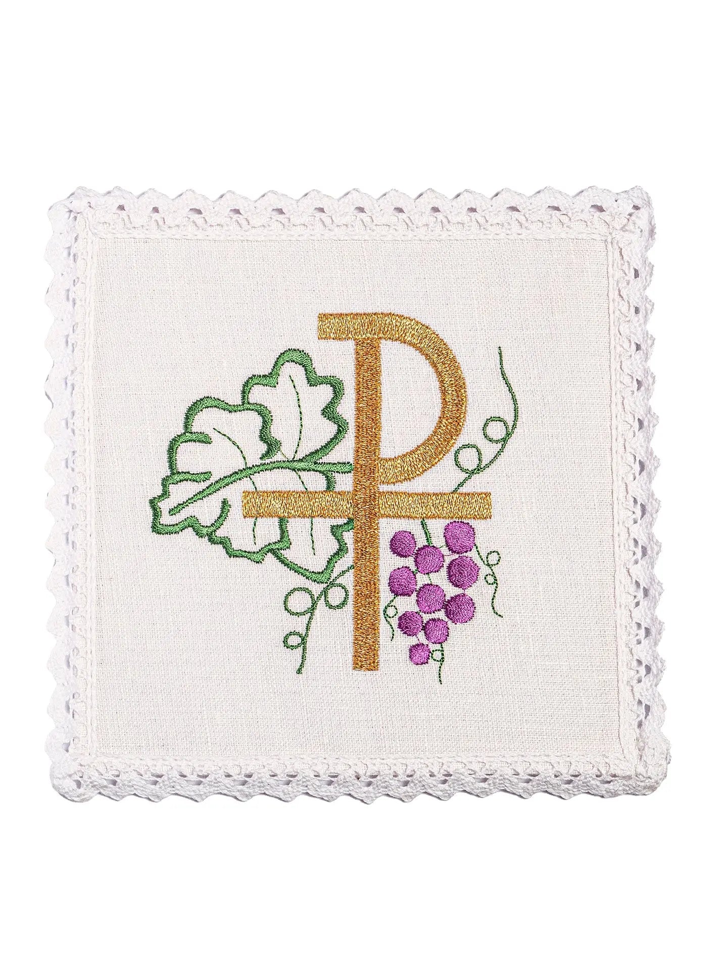 Linen cup linen with embroidered motif PAX - HAFTINA ATELIER