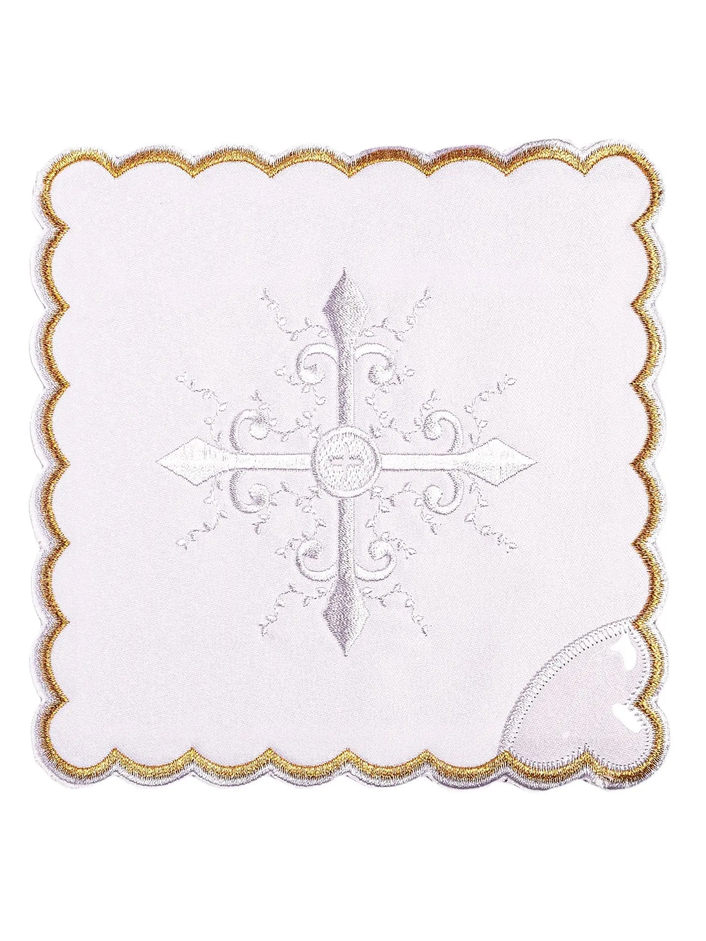 Lin de calice en lin avec broderie argentée