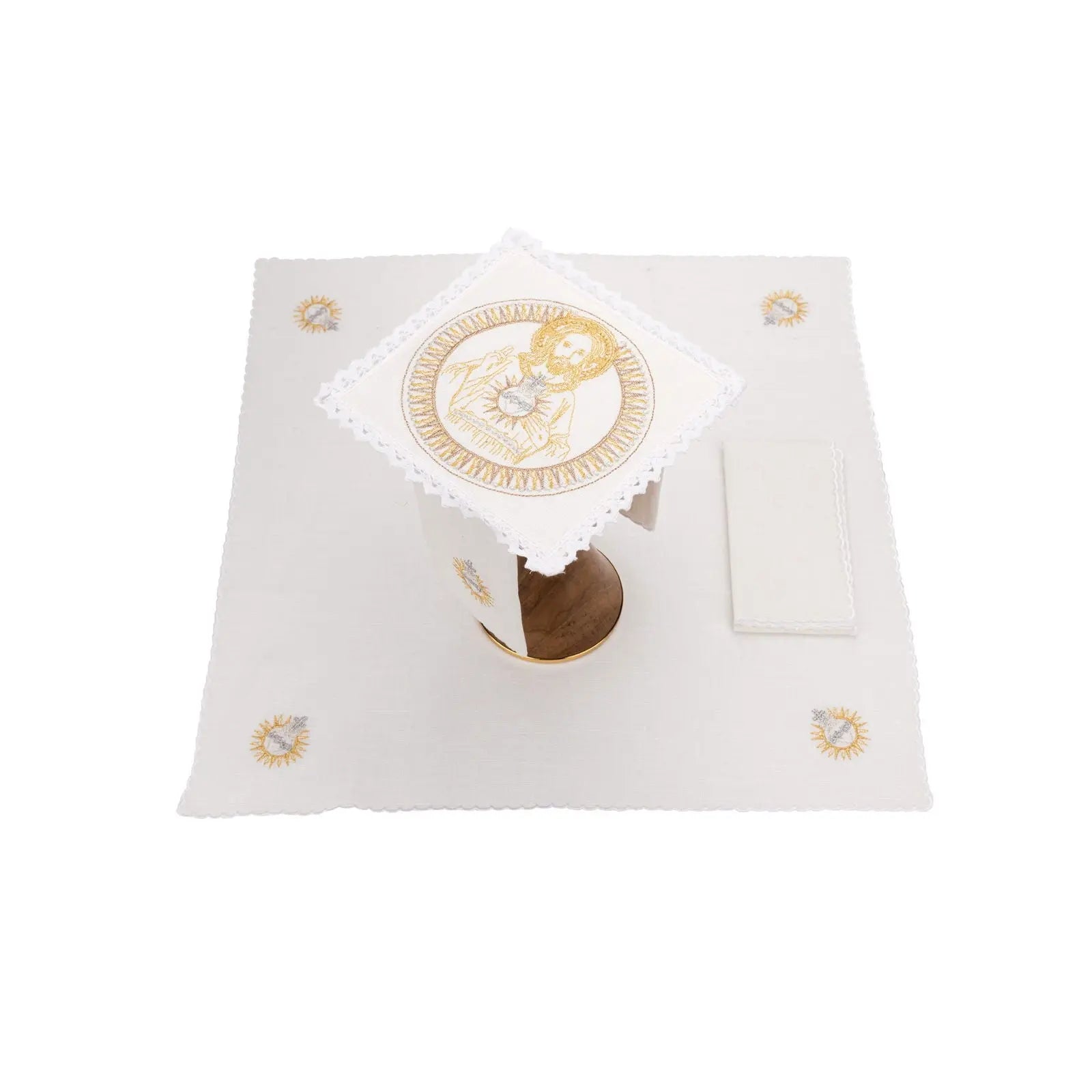 Linen embroidered chalice linen