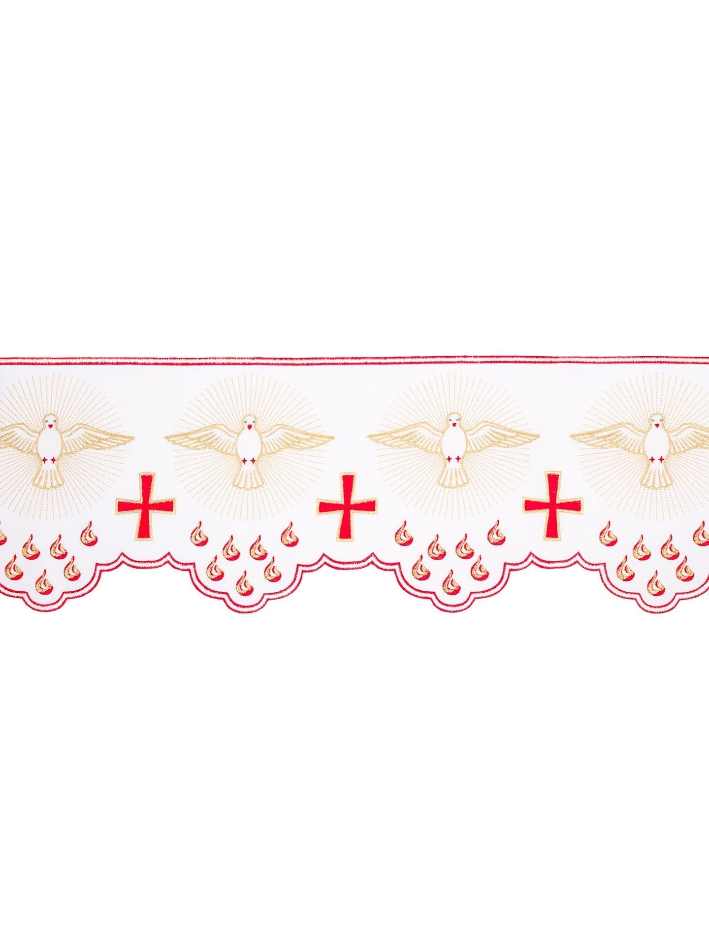 Metraż z haftem czołowym Biała Gołębica Biały