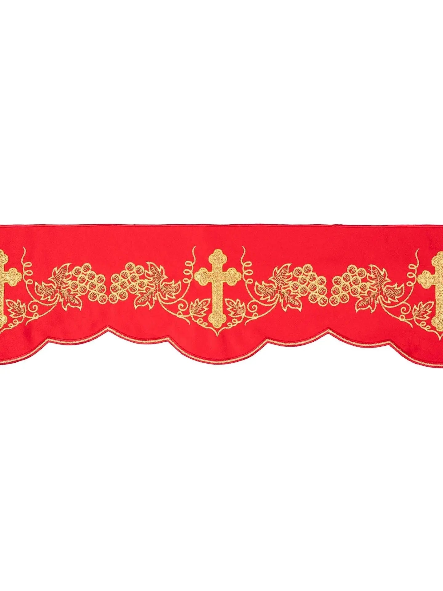 Mètre avec broderie avant Croix et Raisins Rouge