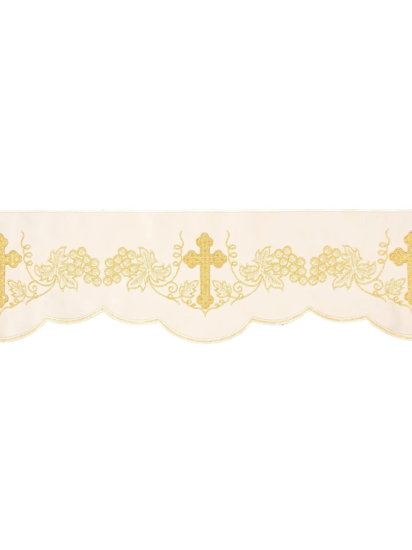 Mètre avec broderie avant Croix et Raisins écru