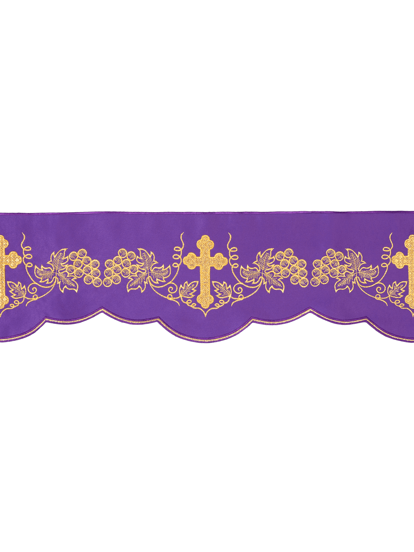 Metraż z haftem czołowym Krzyż i Winogrona Fioletowy