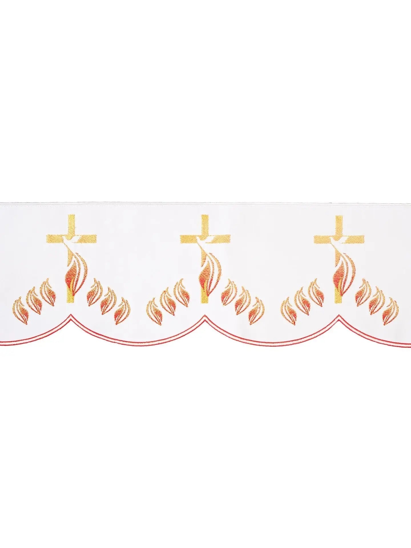 Croix brodée à l'avant avec flammes blanche