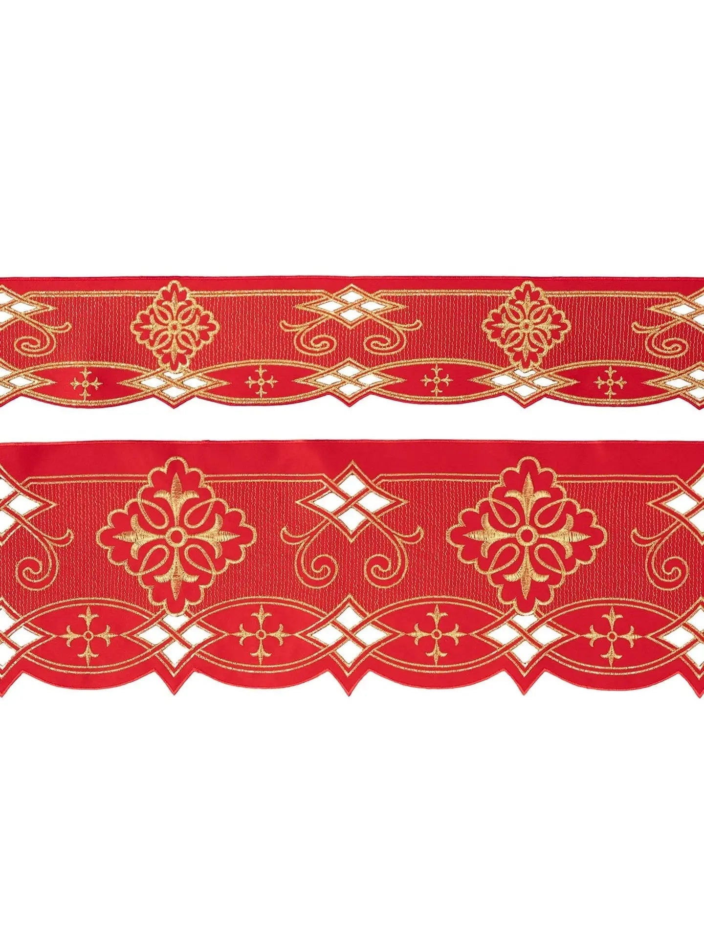 Mètre avec broderie avant Rosace Rouge