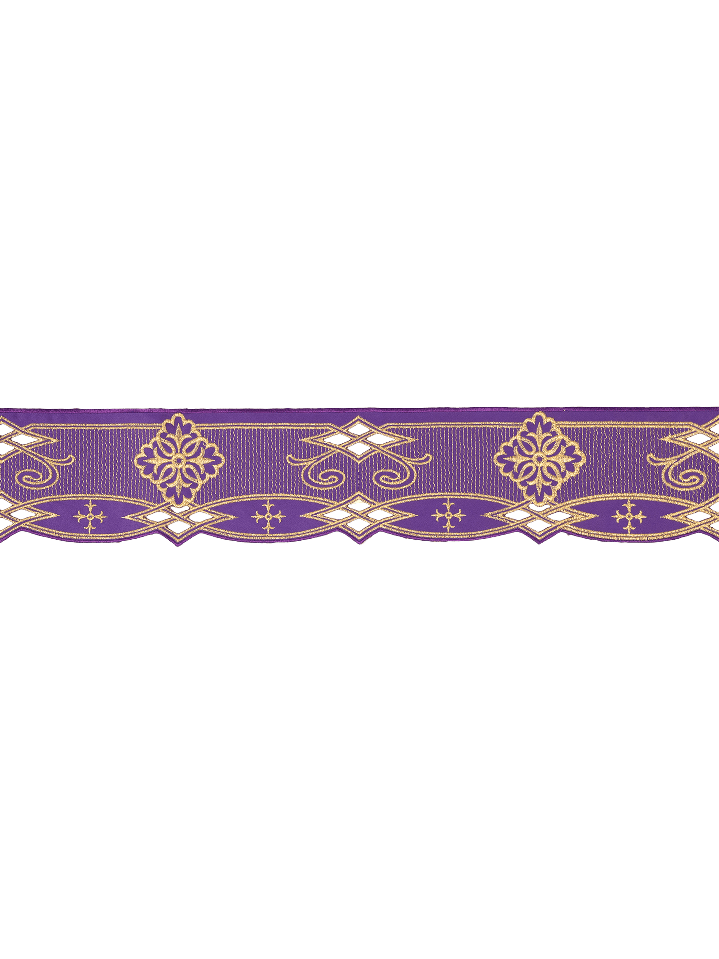 Metraż z haftem czołowym Rozeta Fioletowy