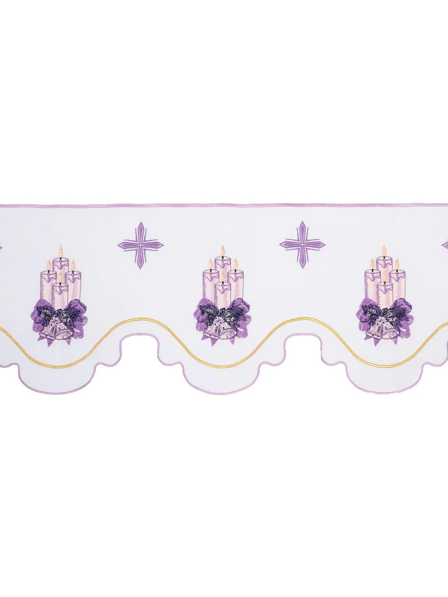 Mètre avec broderie avant avec motif de l'Avent Blanc