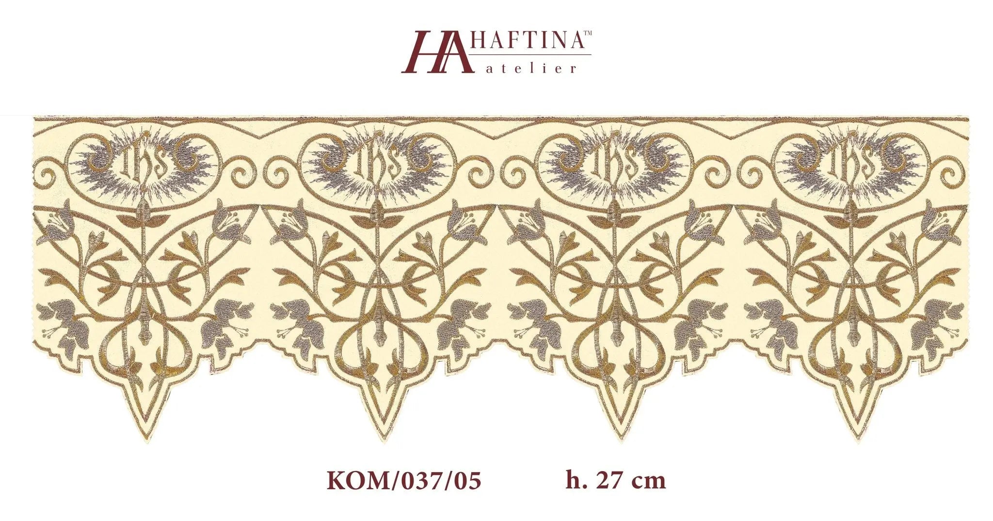 Mètre avec monogramme IHS en écru