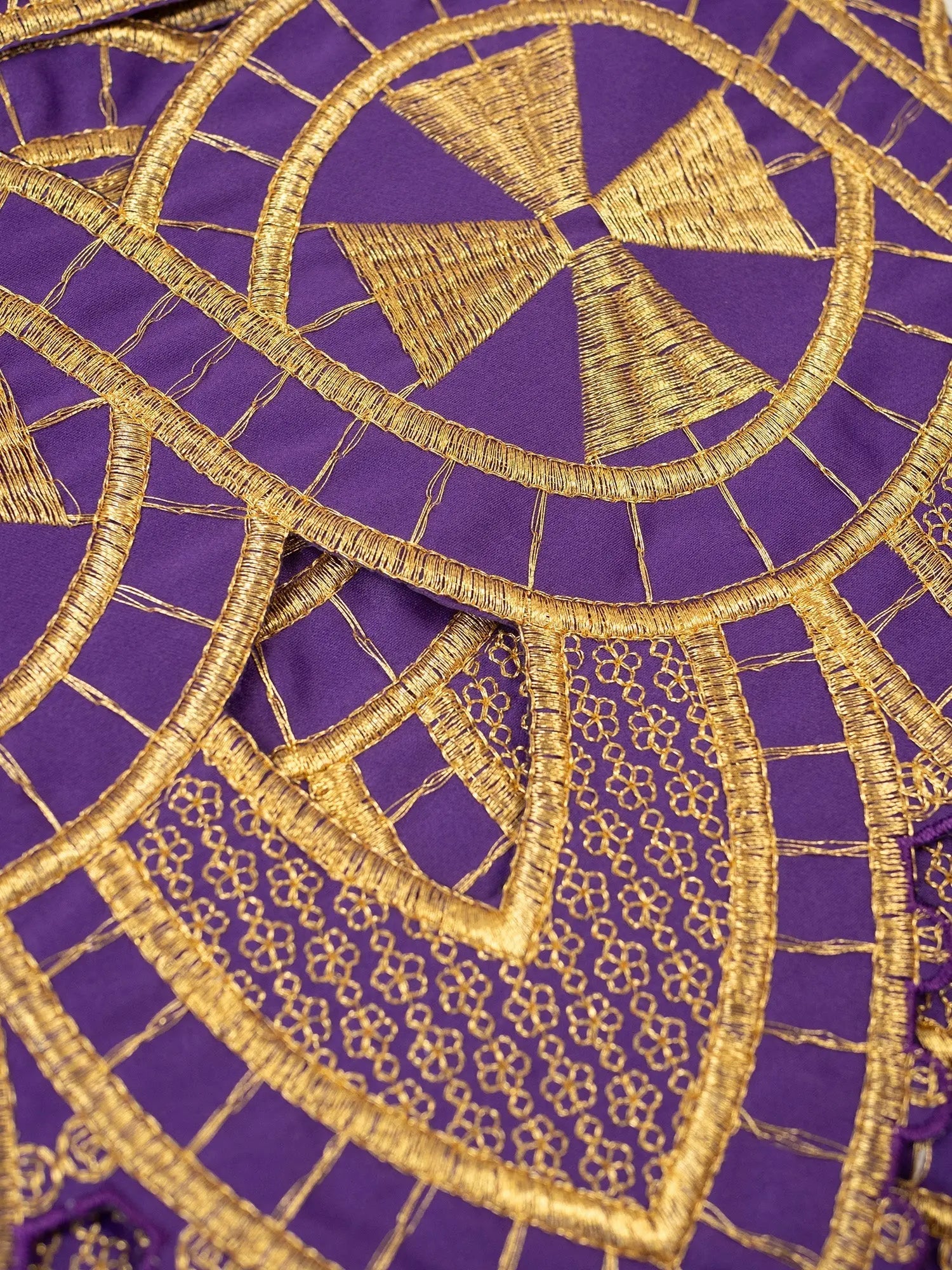 Metre with front embroidery Cross Purple - HAFTINA ATELIER