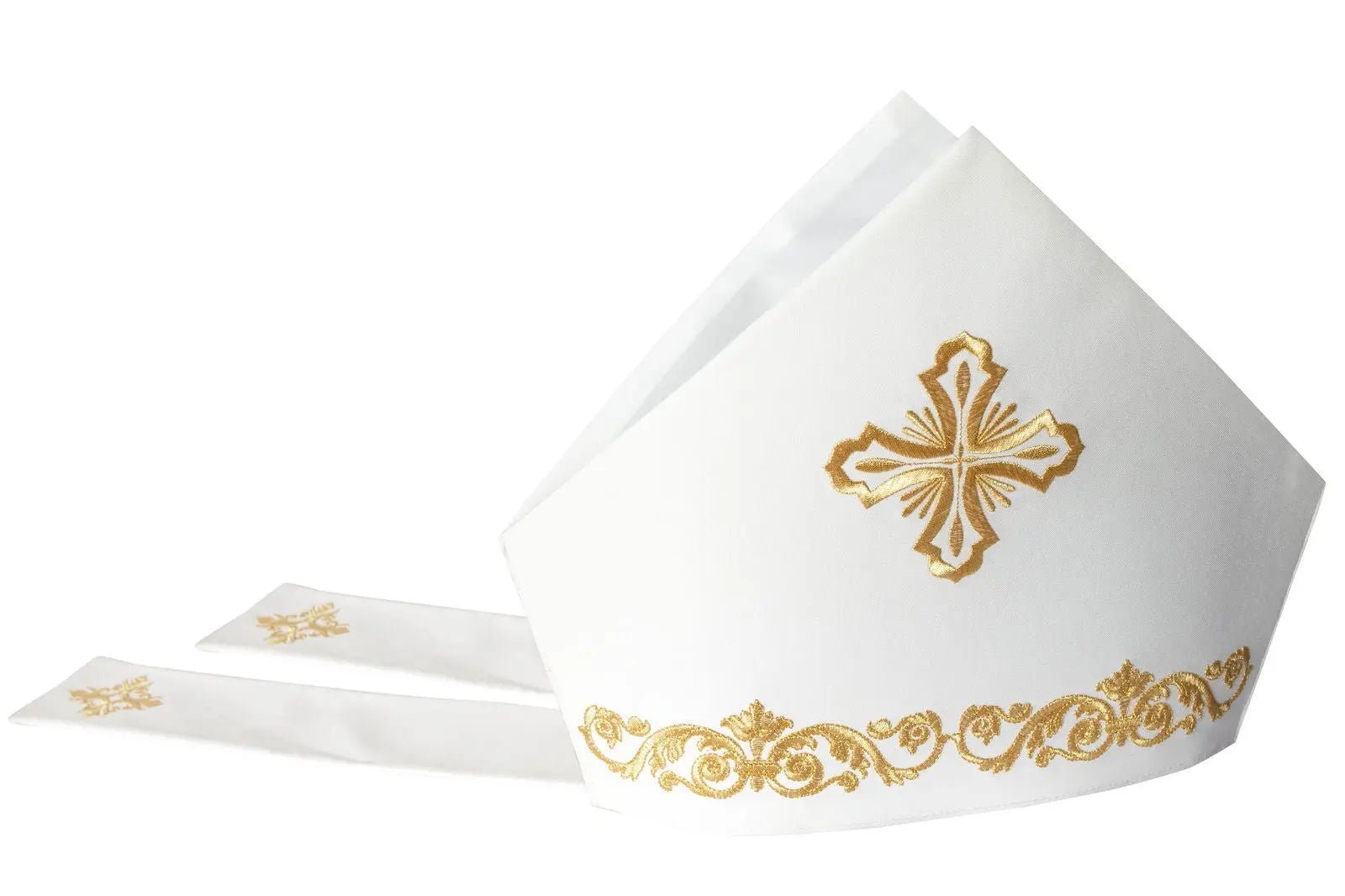 Mitre avec broderie de croix dorée