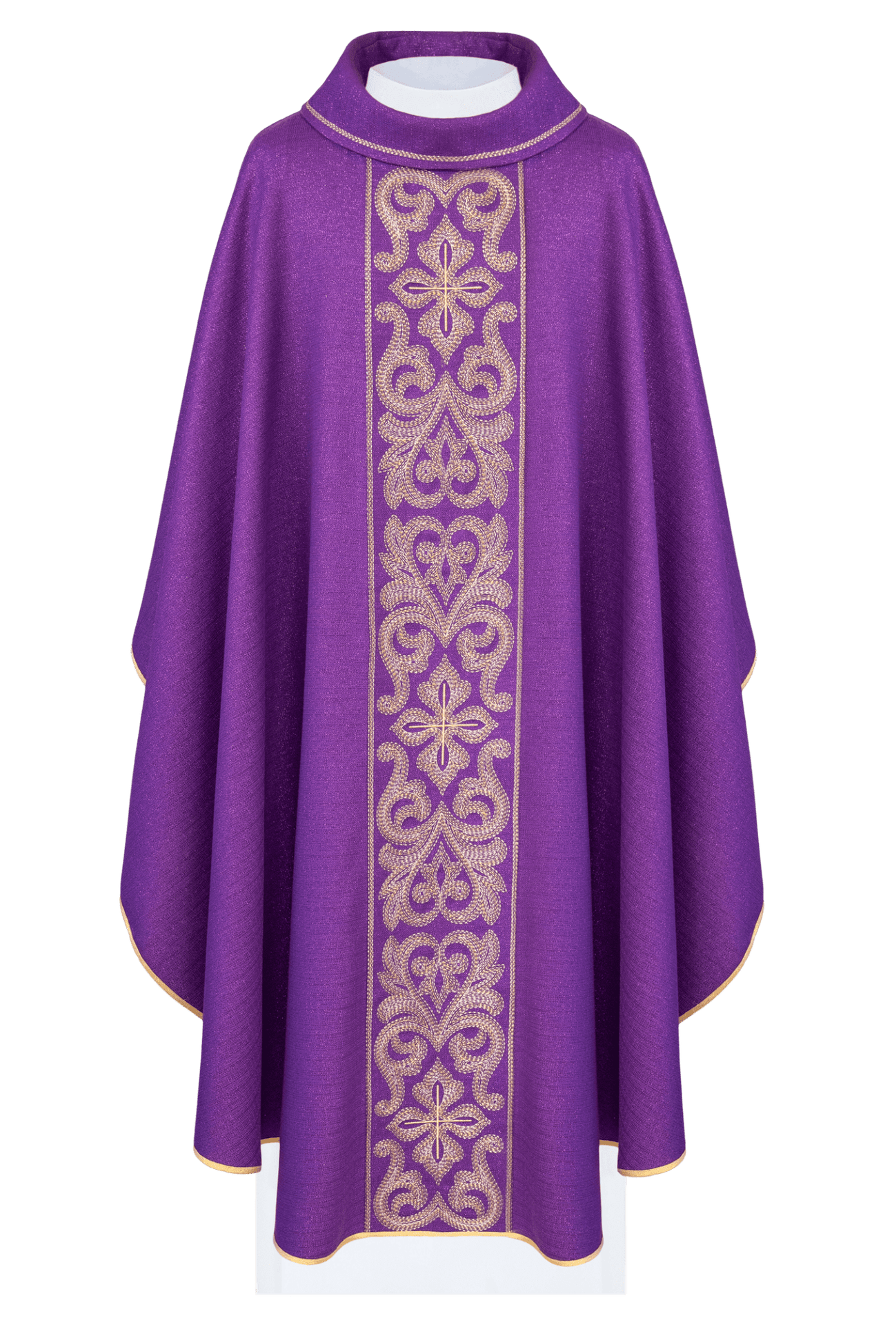 Ornat bogato haftowany z krzyżami Fioletowy