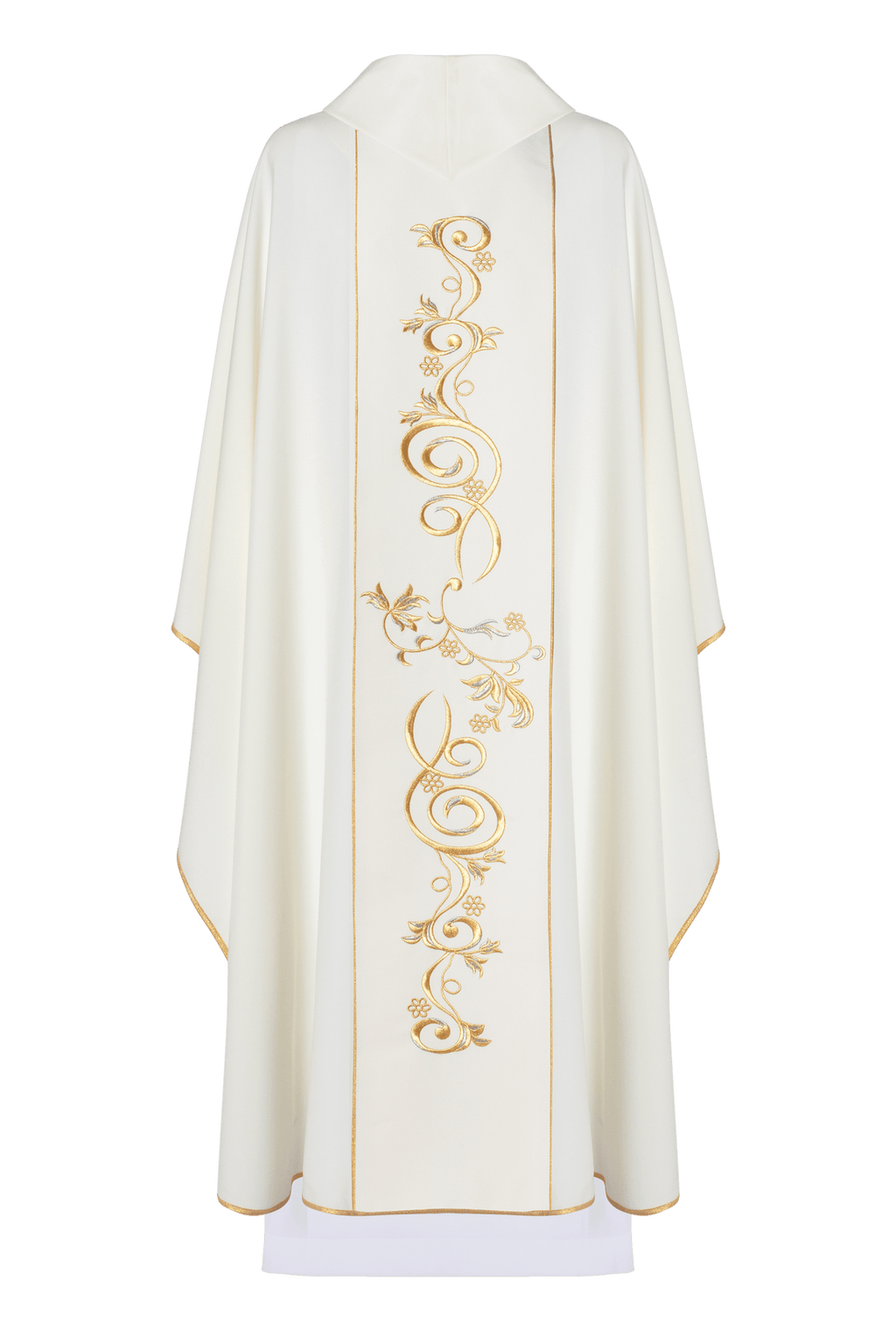 Ornat ecru z wizerunkiem Jezusa Dobrego Pasterza