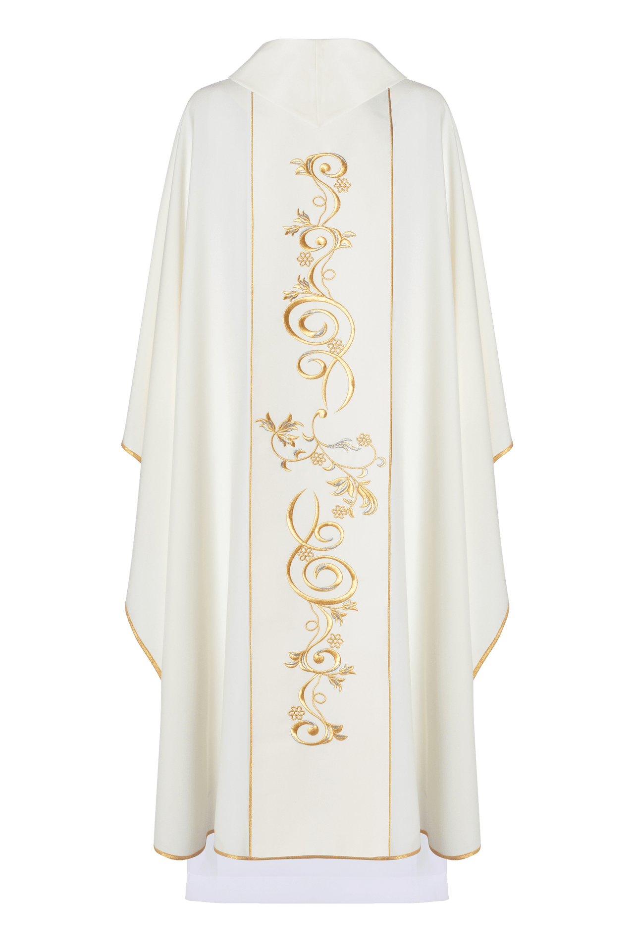 Ornat ecru z wizerunkiem Jezusa Dobrego Pasterza