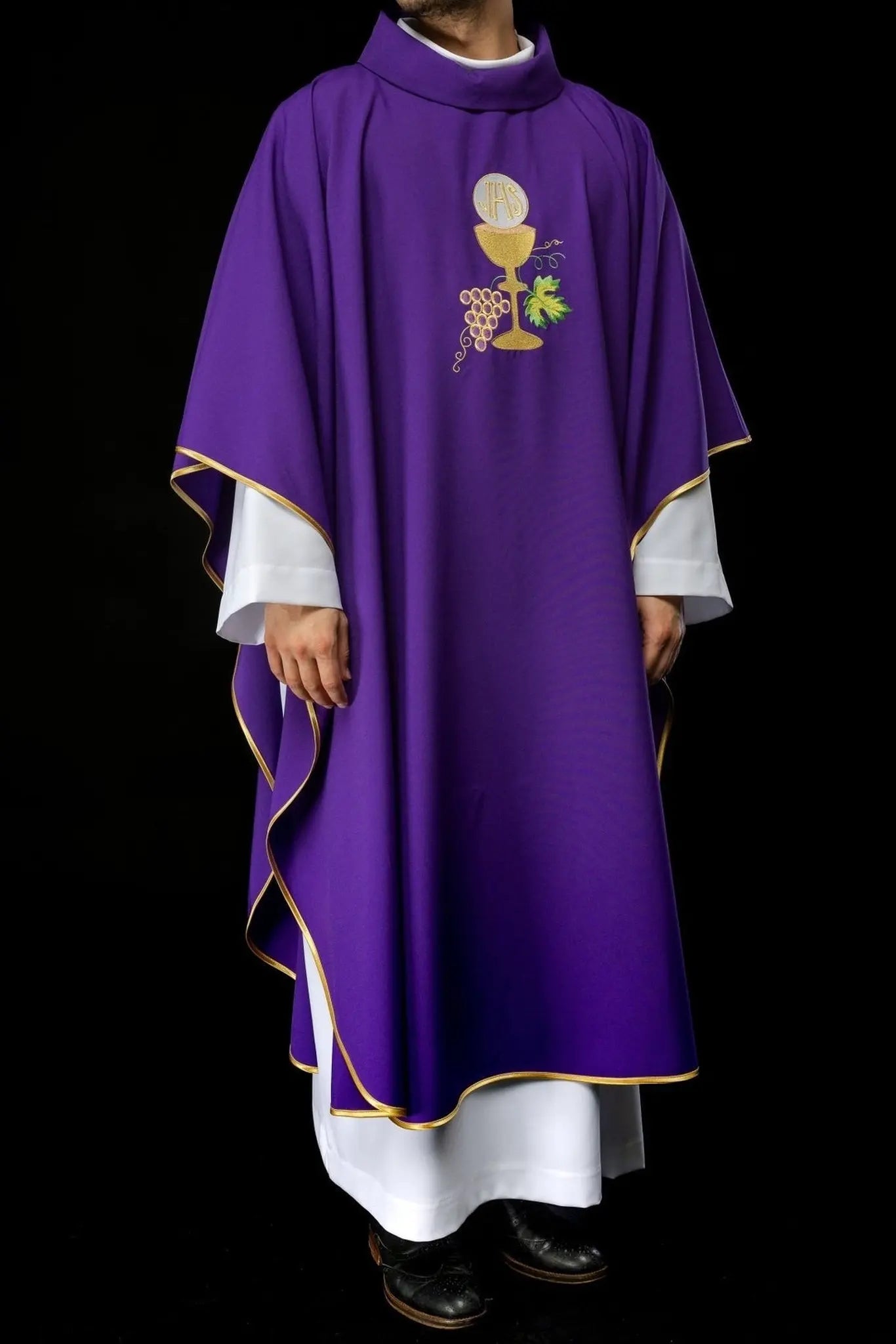 Chasuble violette Calice et raisin