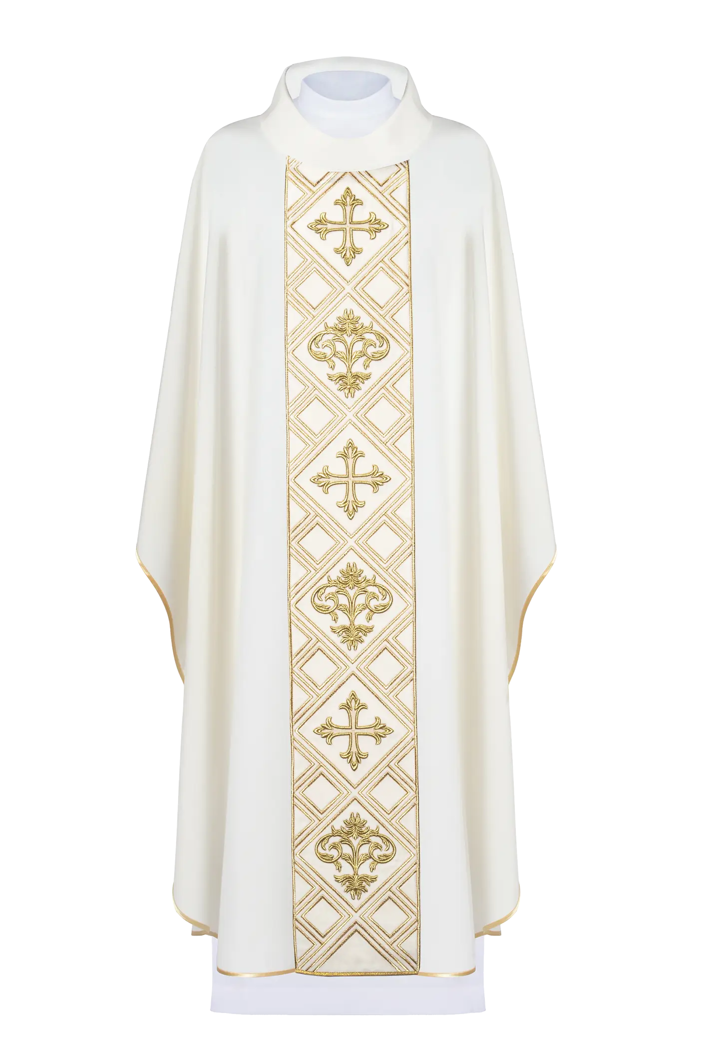 Embroidered cross ecru chasuble