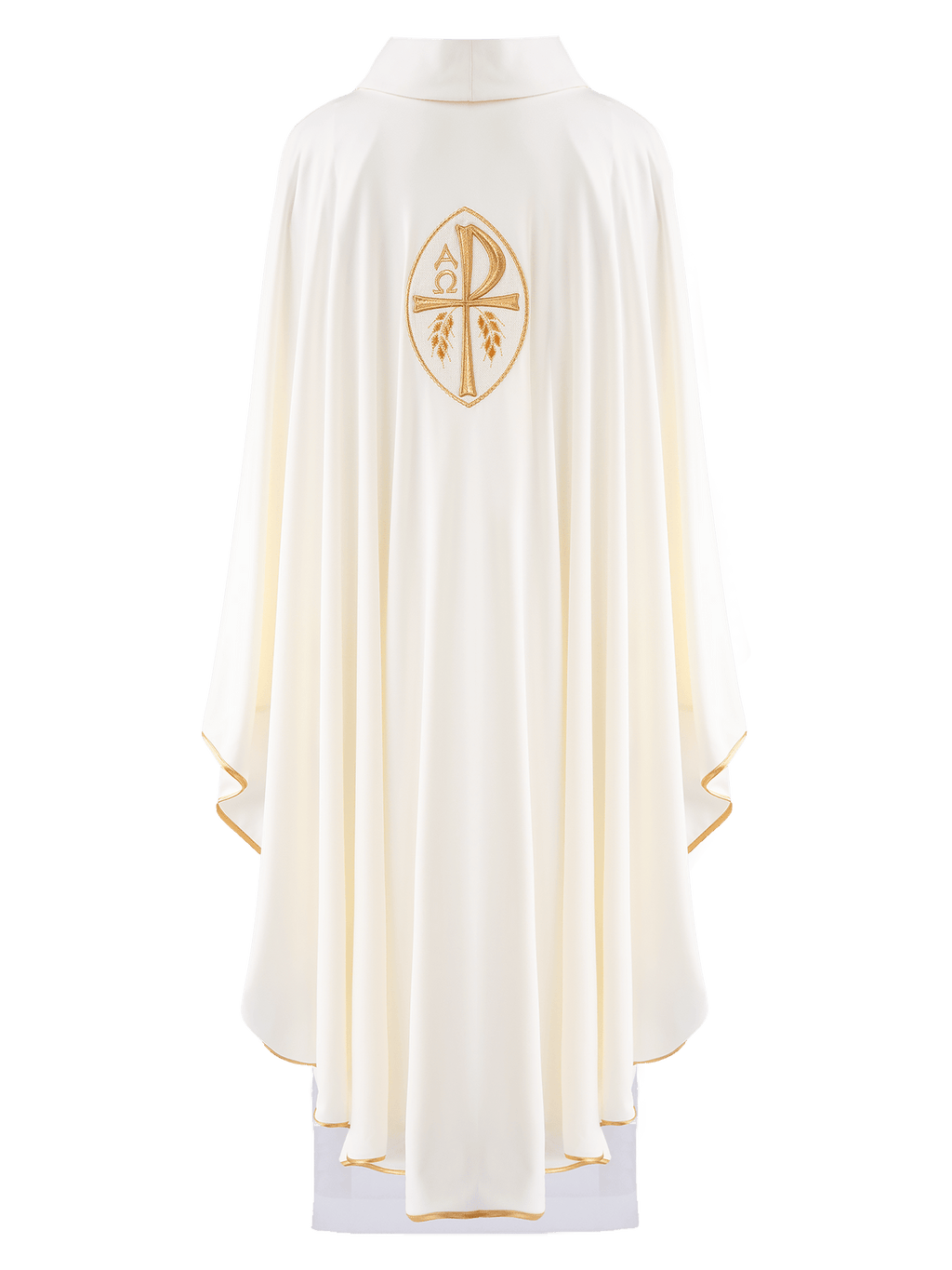 Ornat haftowany Krzyż ecru lekka dzianina SACROLITE