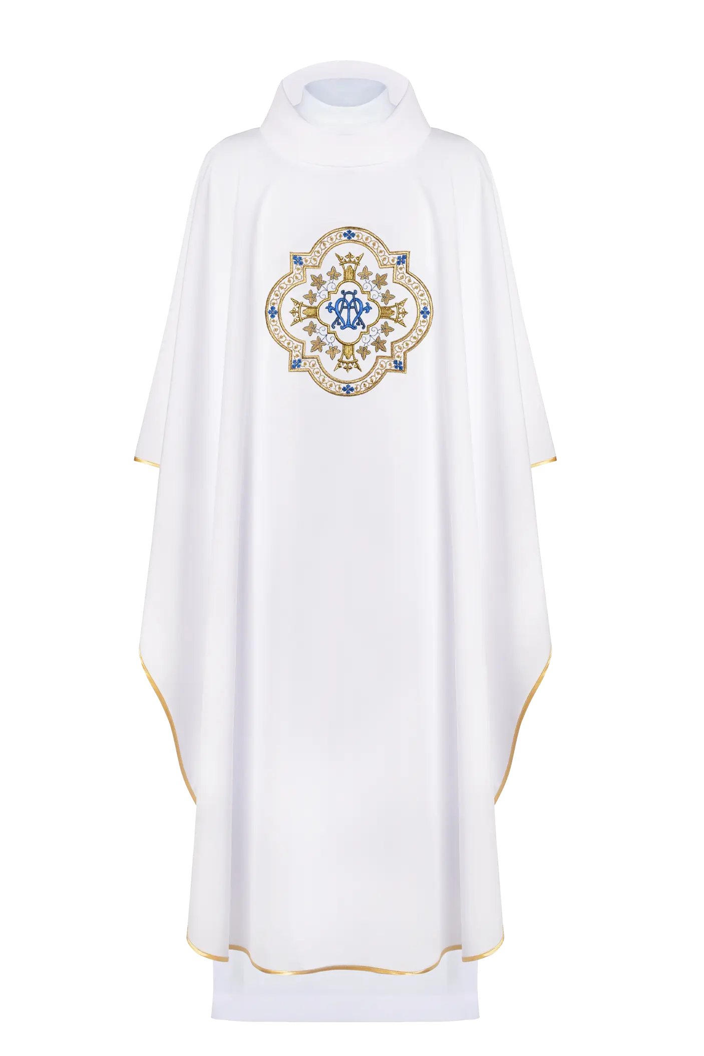 Embroidered chasuble Marian motif White