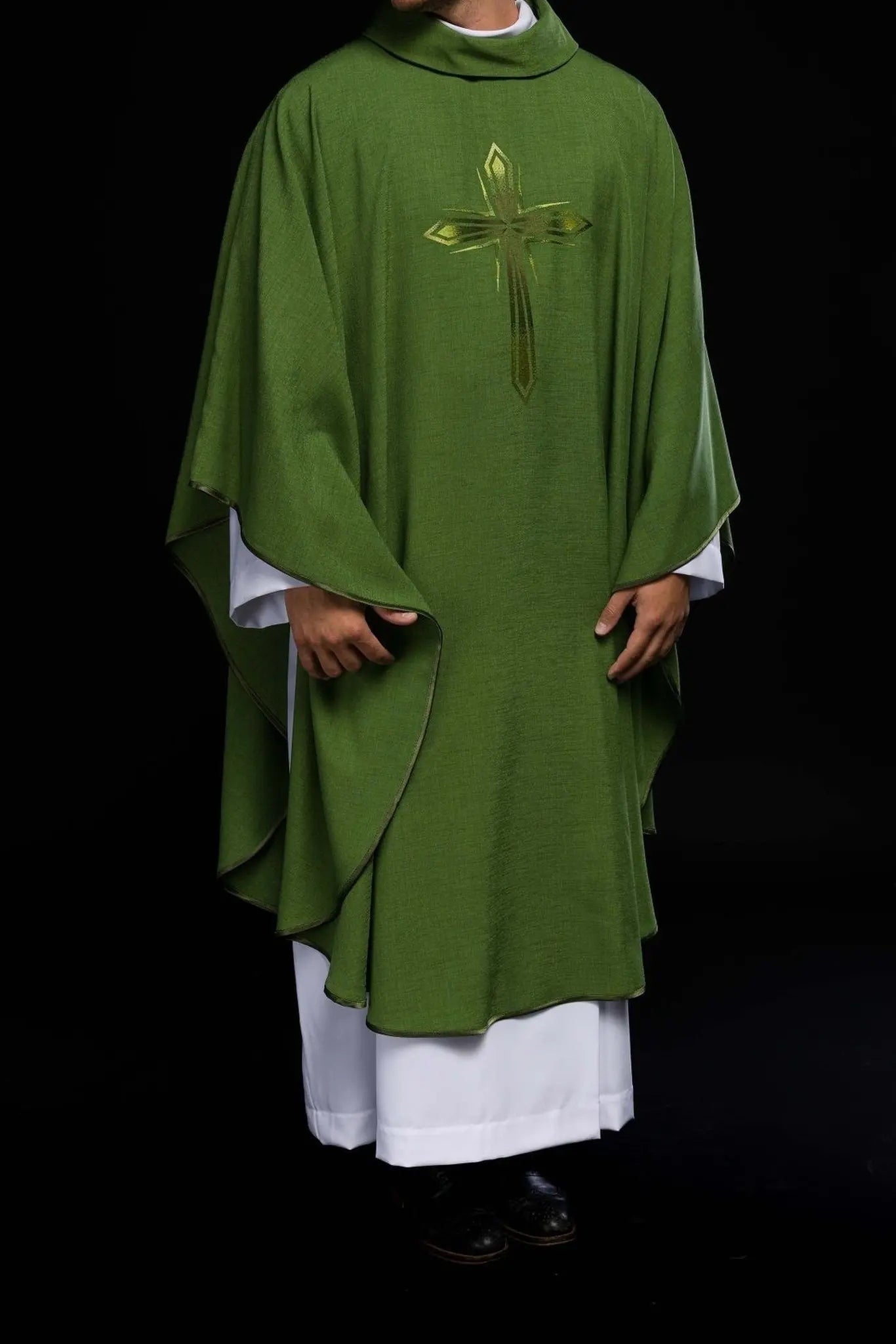 Chasuble brodée en vert