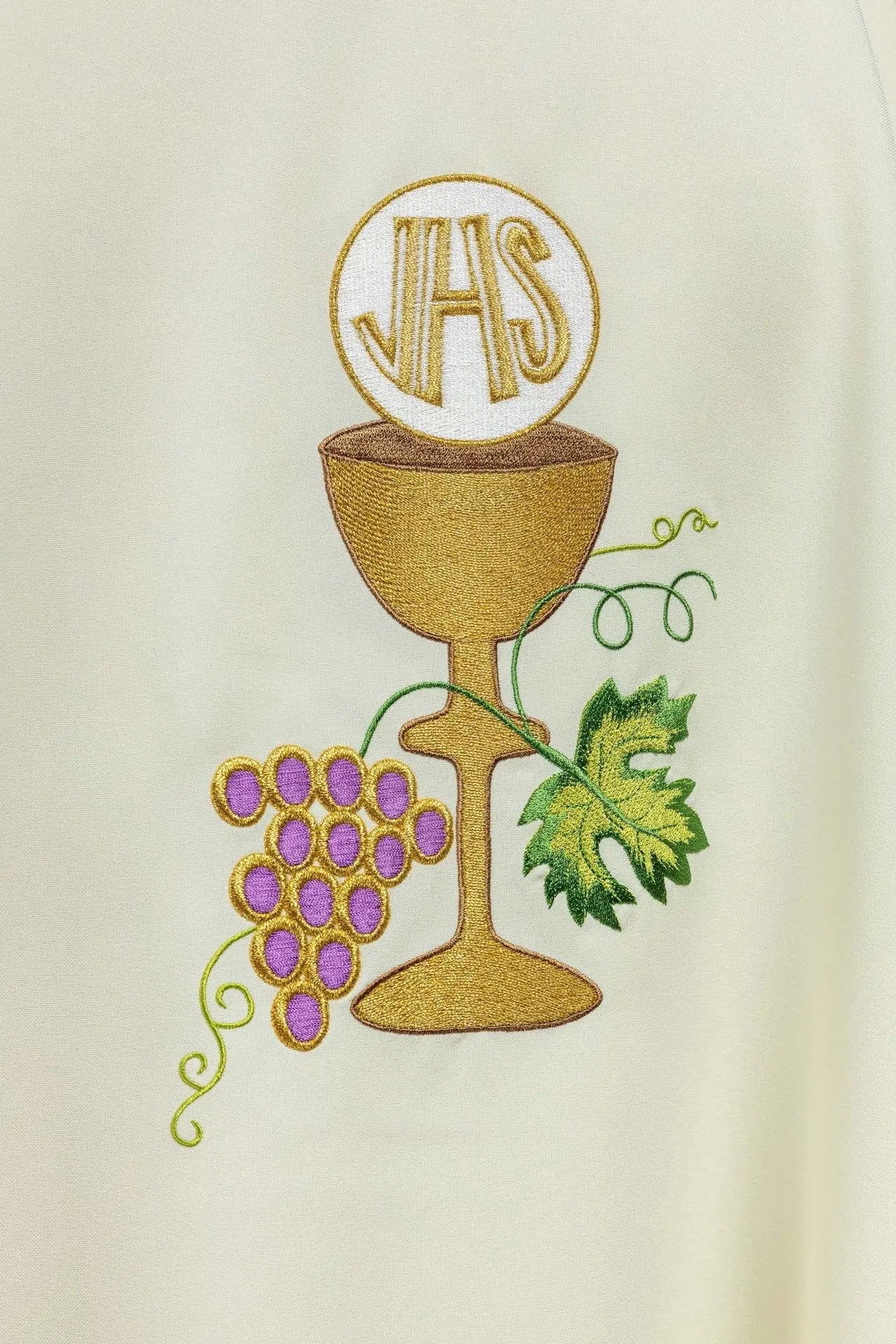 Chasuble calice Croix et raisins écru