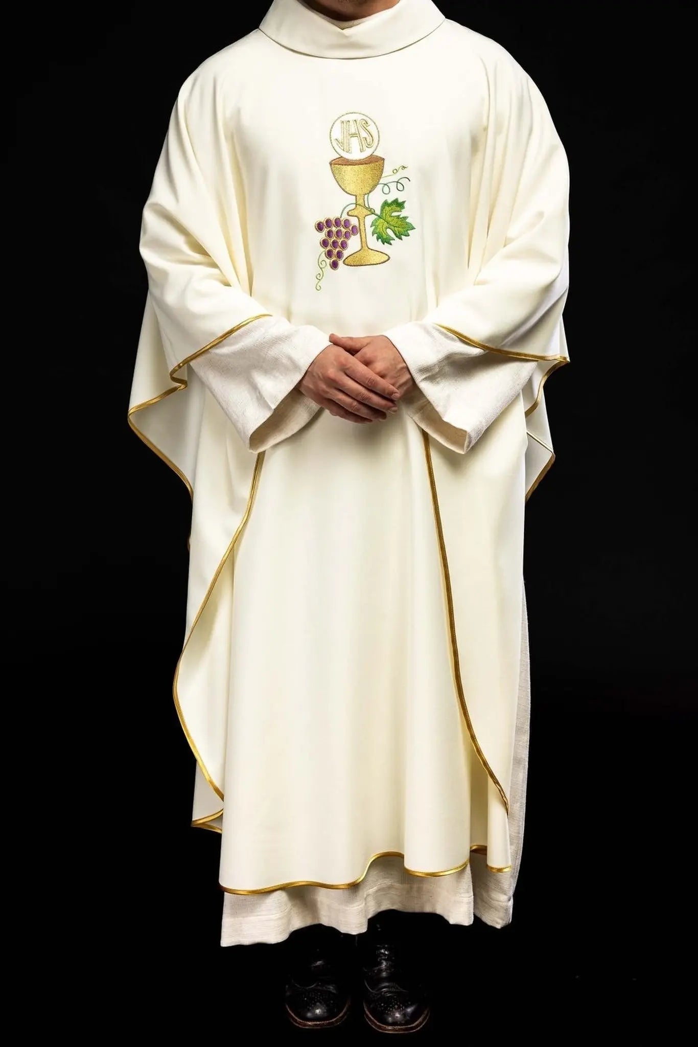 Chasuble calice Croix et raisins écru