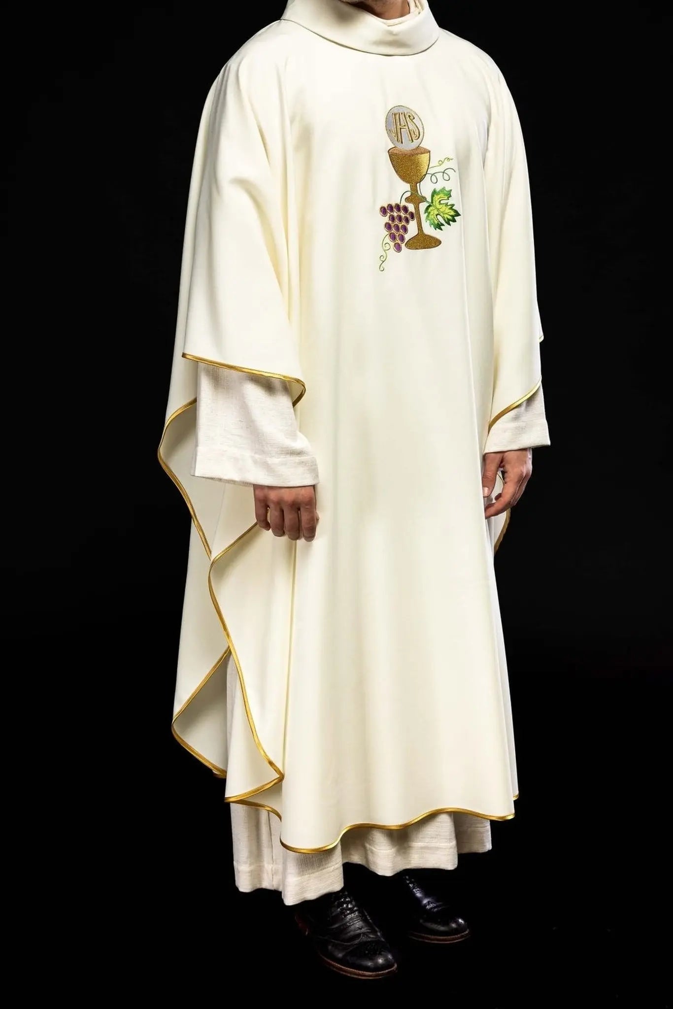 Chasuble calice Croix et raisins écru