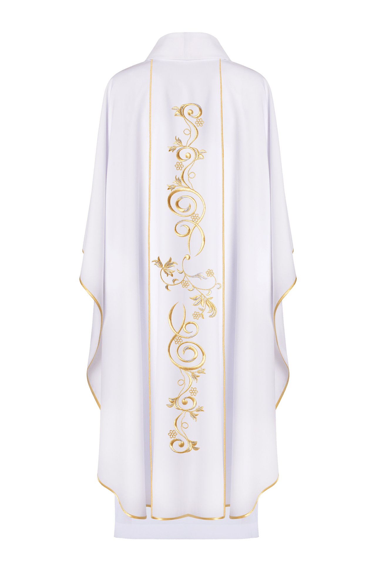 Ornat liturgiczny Maryjny z pasem haftowanym w kolorze białym