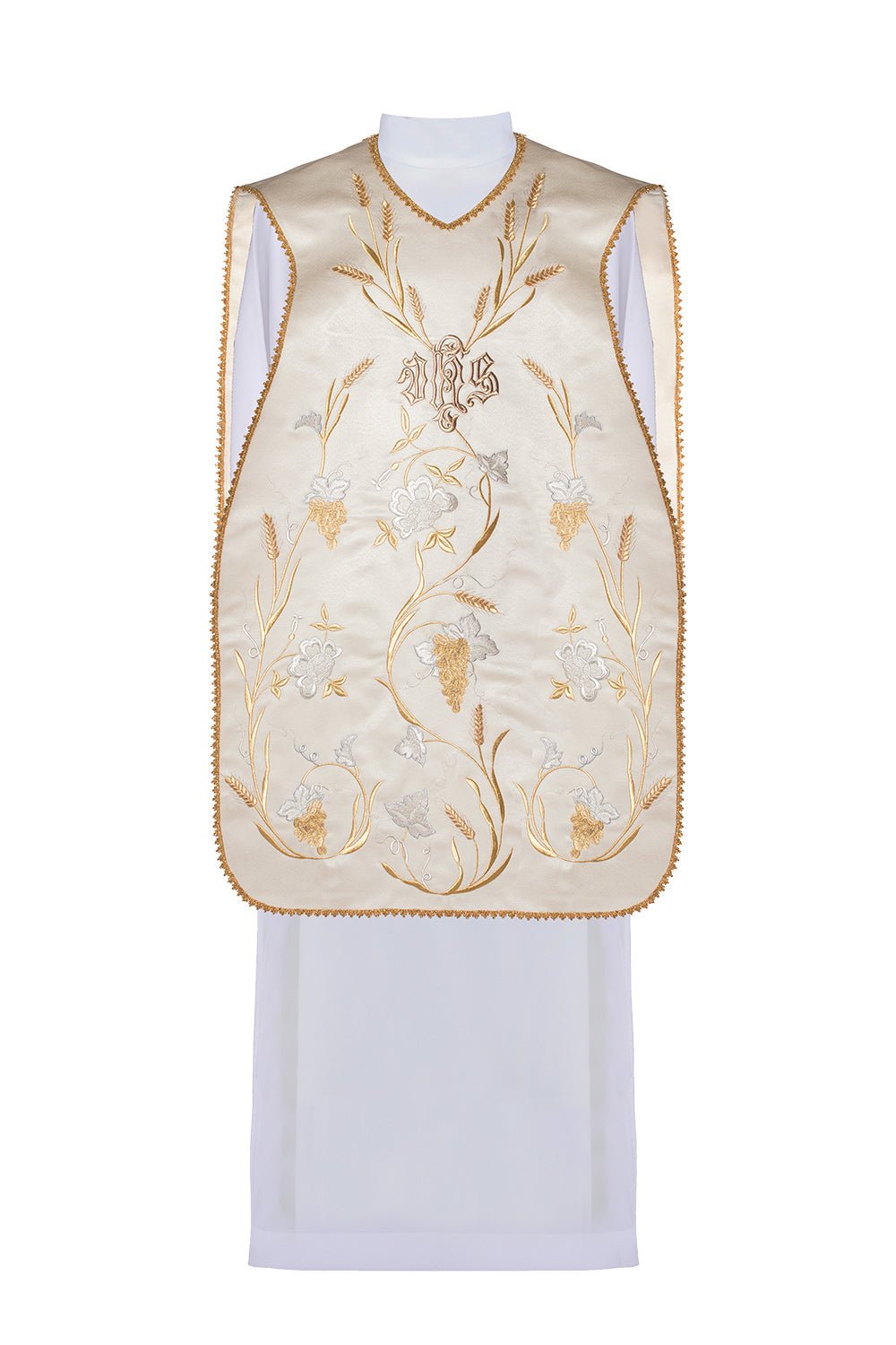 Ornat rzymski IHS z motywem kłosów i winogron