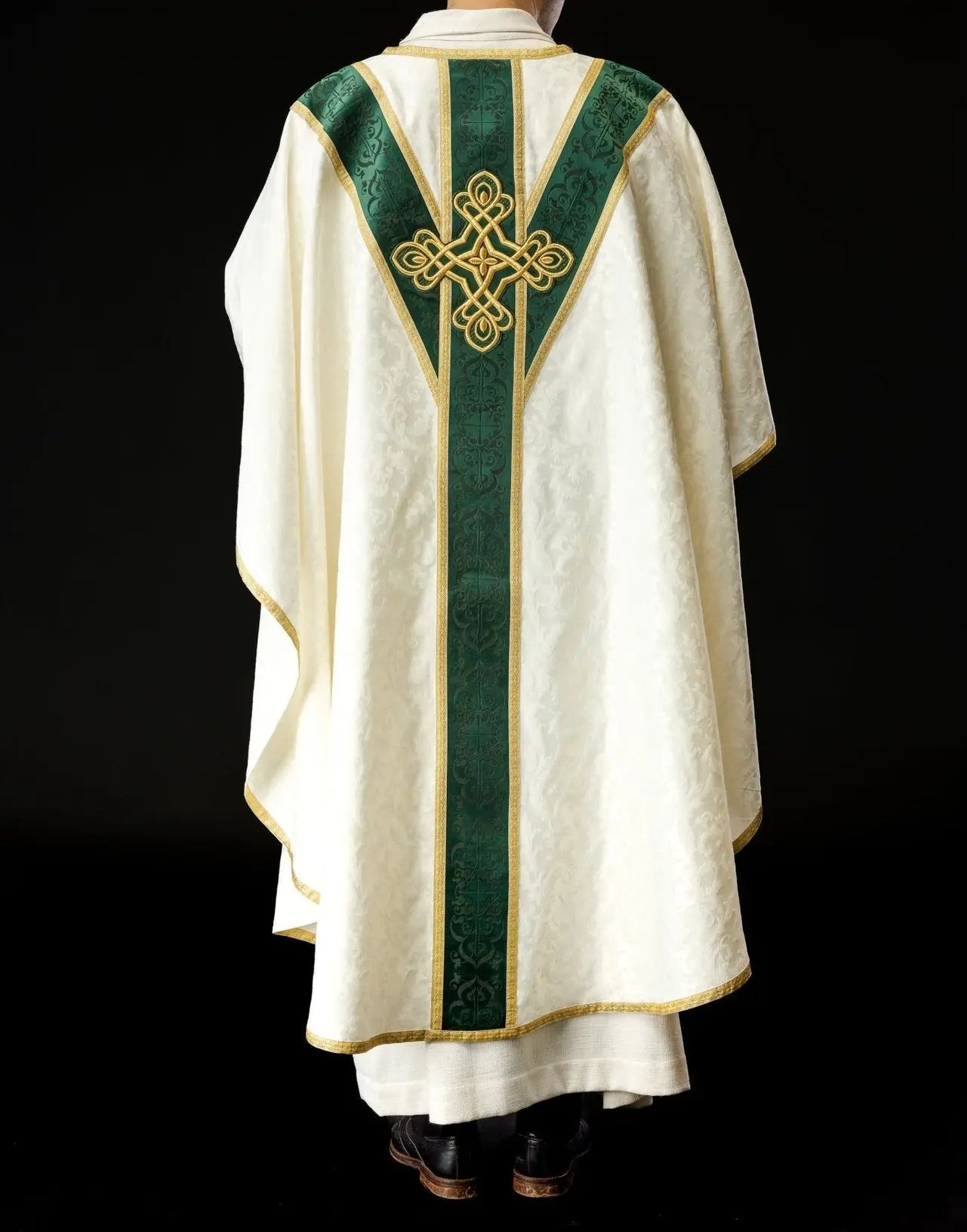 Handmade Chasuble with Velvet Band and Natural Stones – Collection 7007