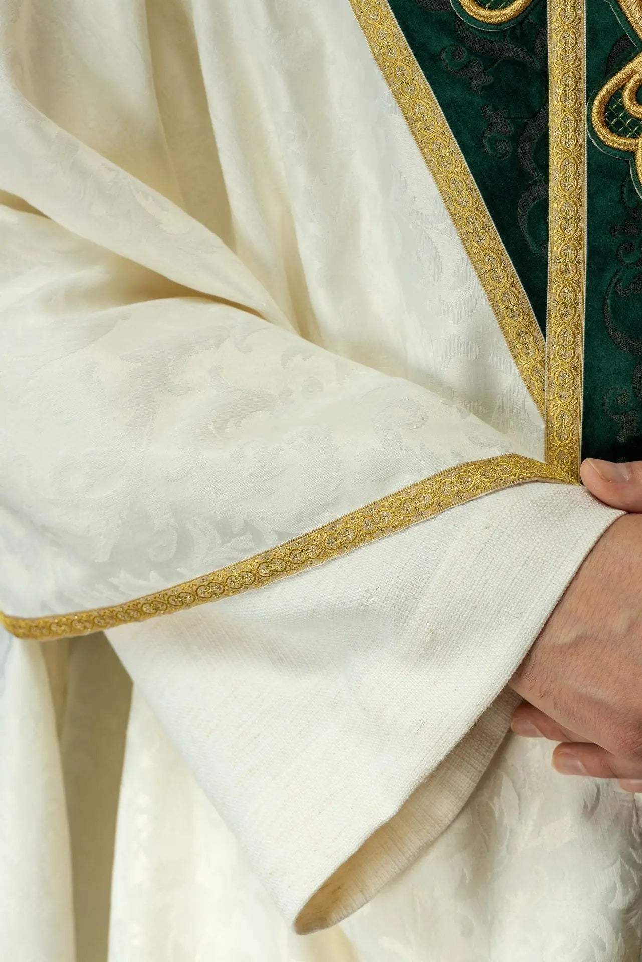 Handmade Chasuble with Velvet Band and Natural Stones – Collection 7007