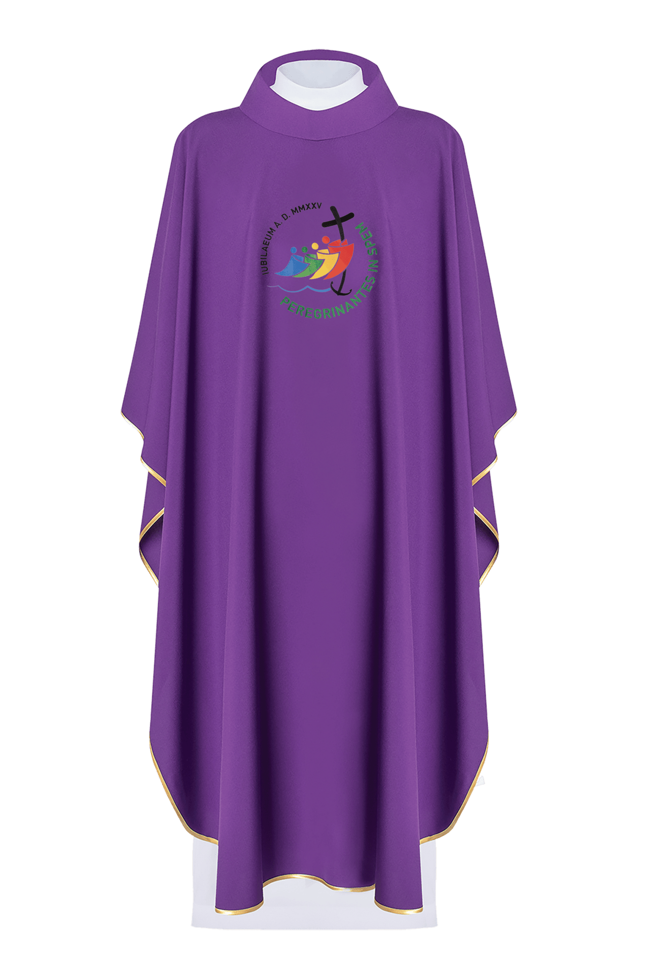 Ornat z haftem JUBILEUSZ RZYM 2025 w kolorze fioletowym