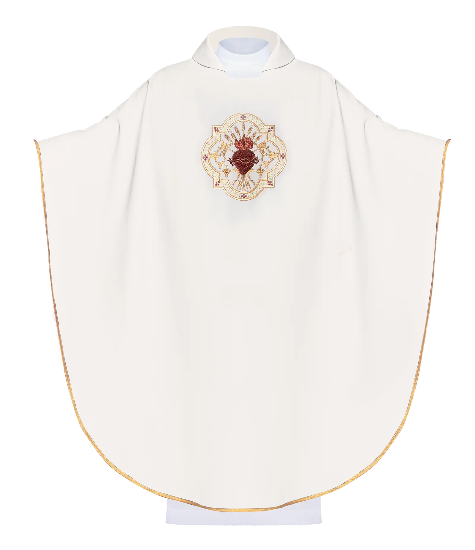 Chasuble with wide collar with embroidered NSPJ and Eucharistic chalice