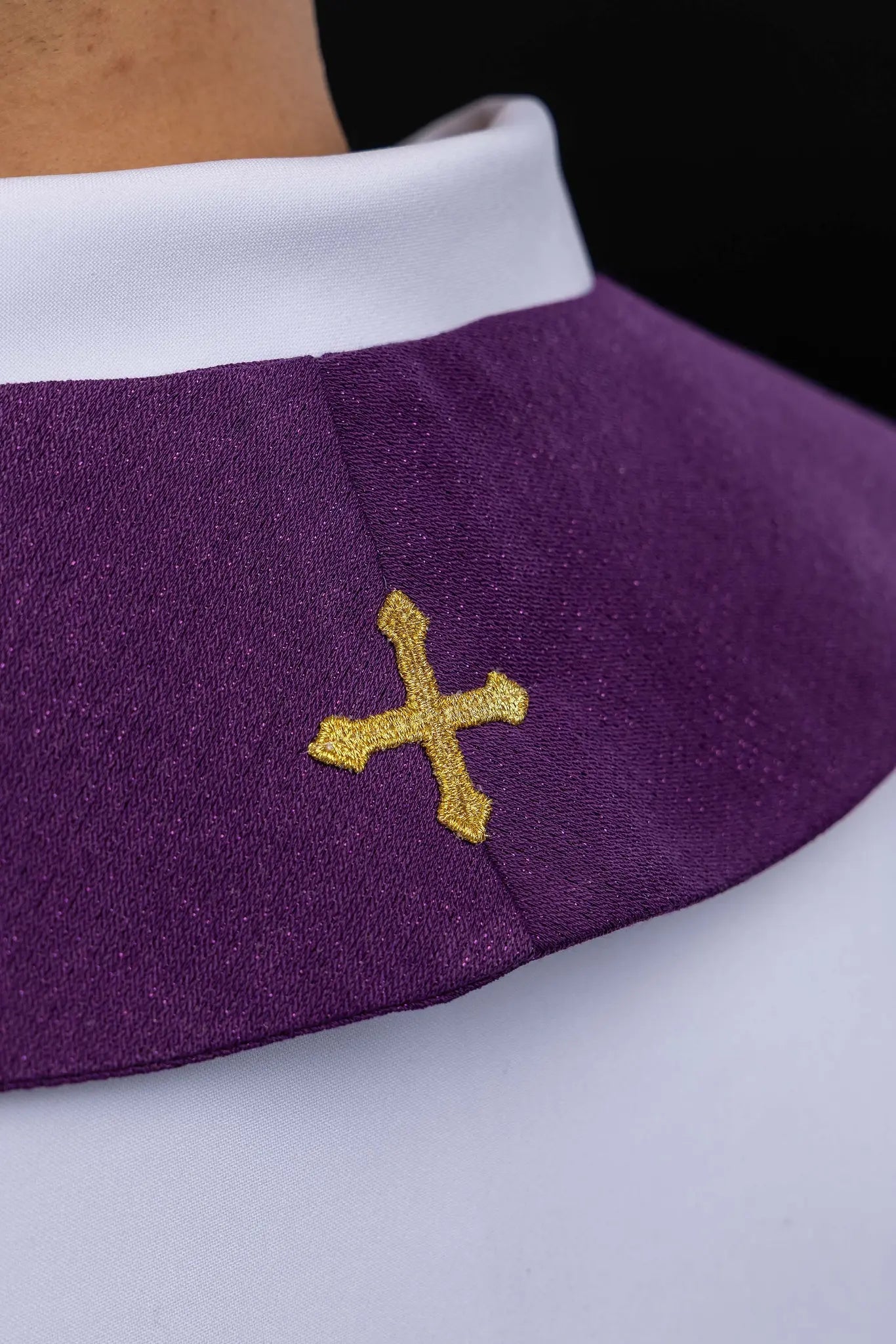 Purple Advent Stole with IHS and Advent Candle Embroidery - HAFTINA ATELIER