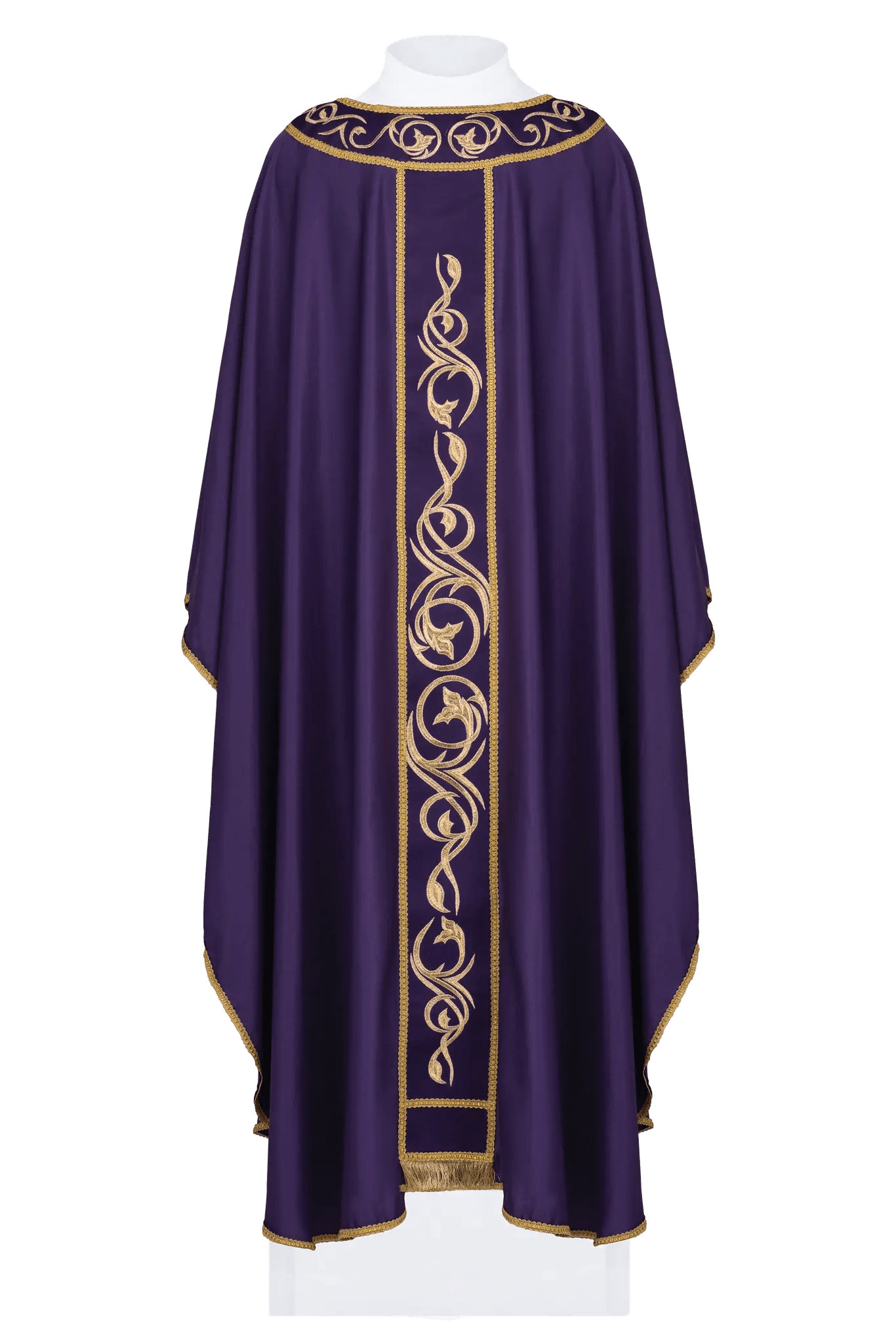 Purple chasuble embroidered on lightweight fabric - HAFTINA ATELIER