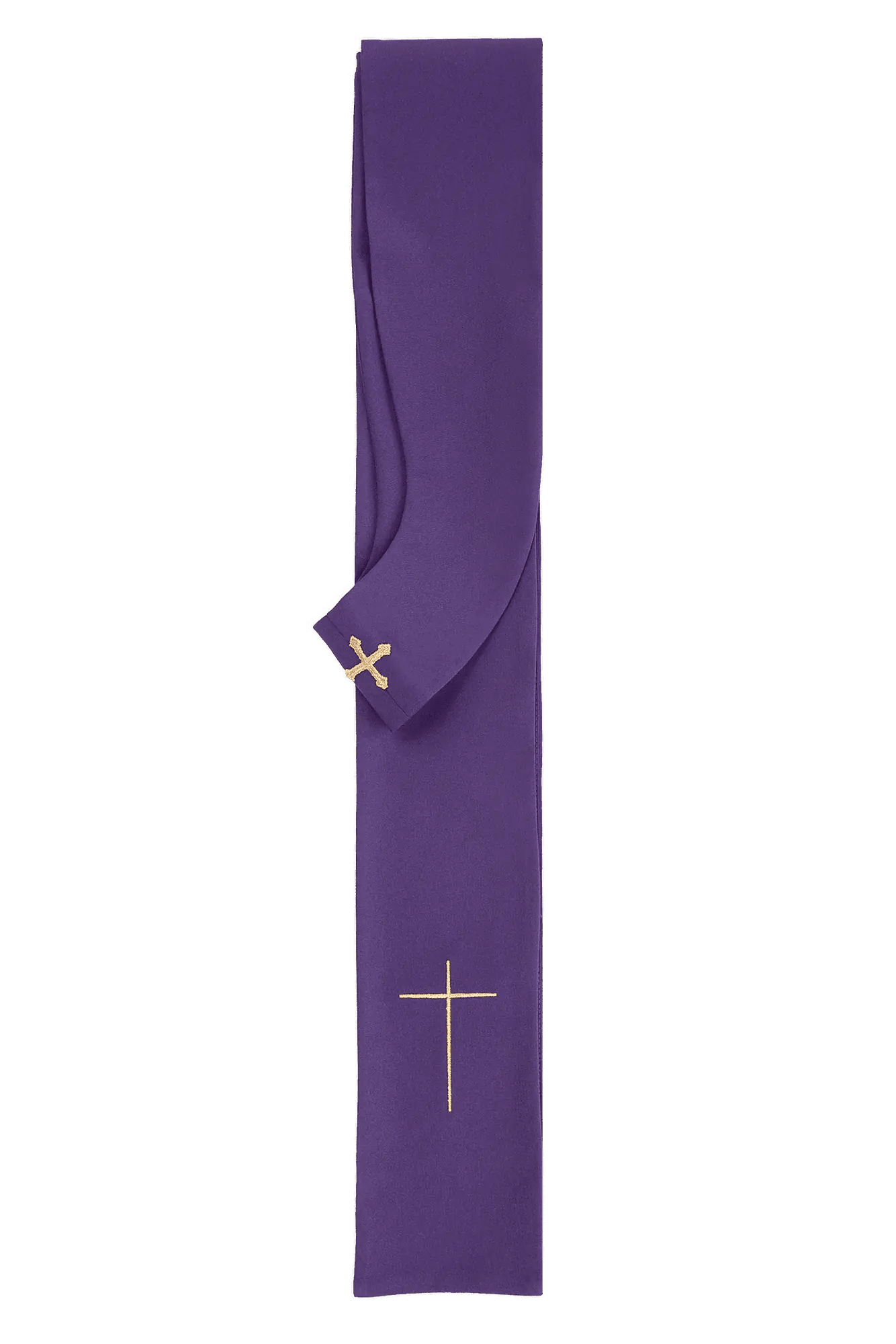Purple Chasuble with Embroidered Cross Motif - HAFTINA ATELIER