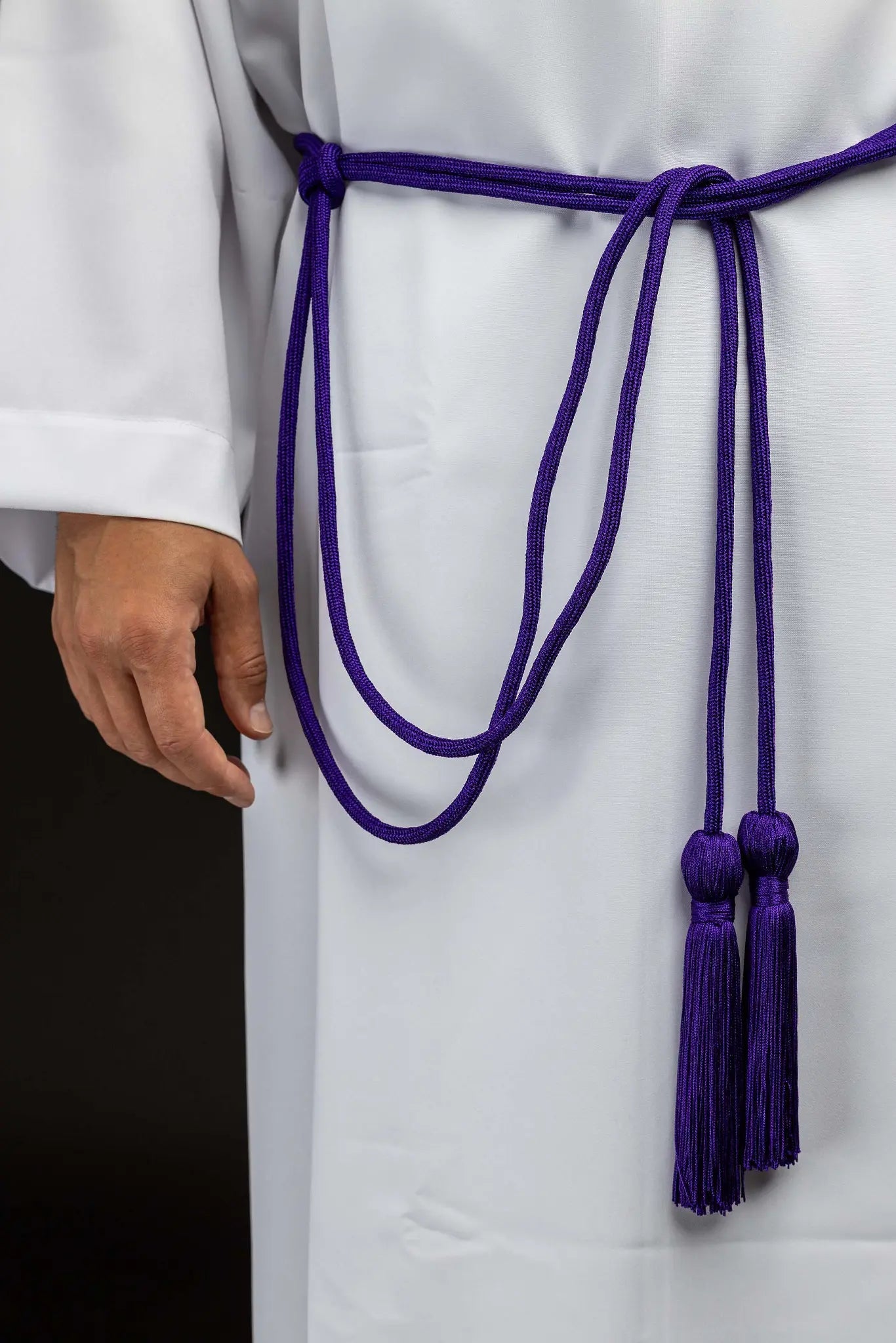Purple Liturgical Cincture with Tassels - HAFTINA ATELIER