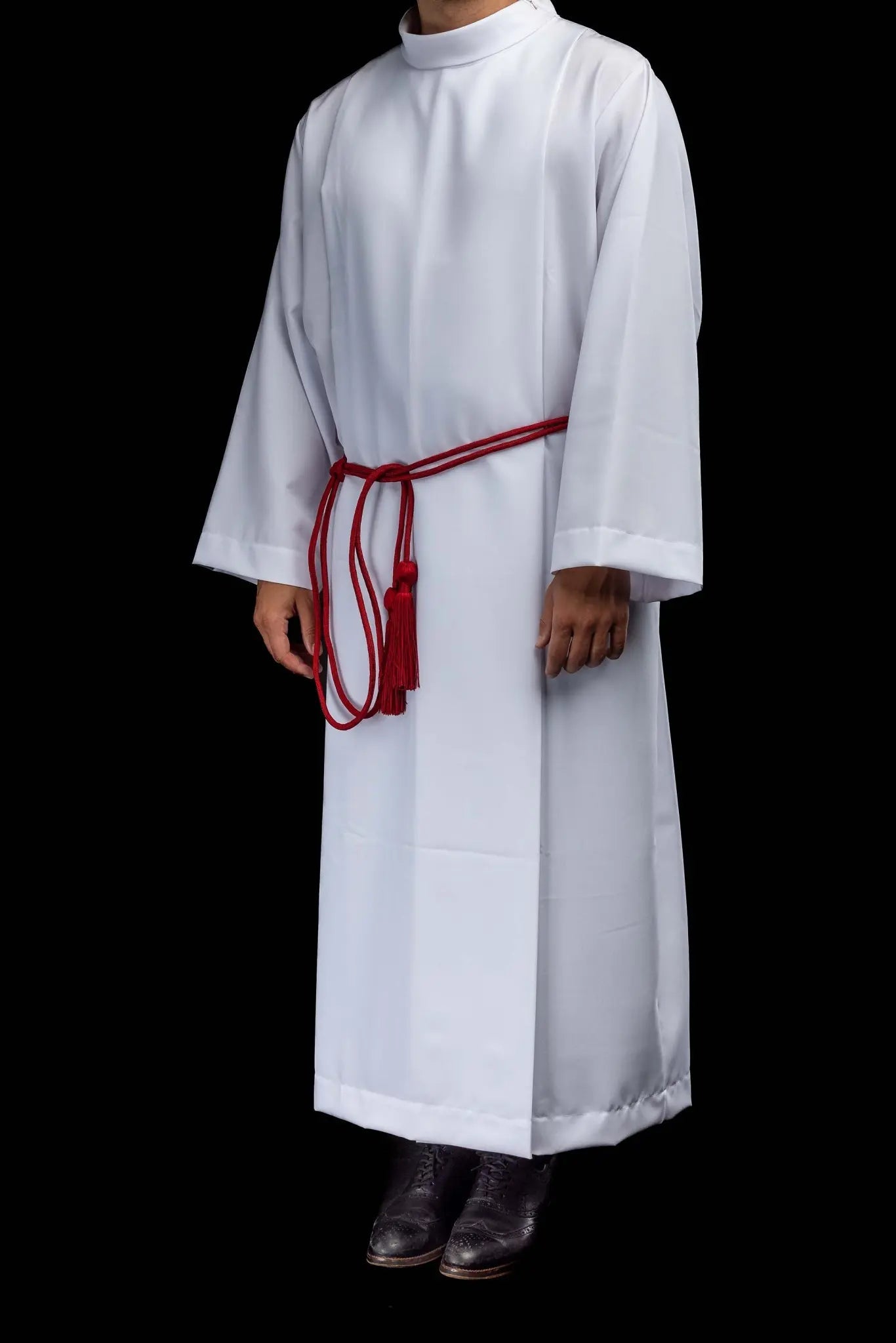 Red liturgical cincture with decorative tassels - HAFTINA ATELIER